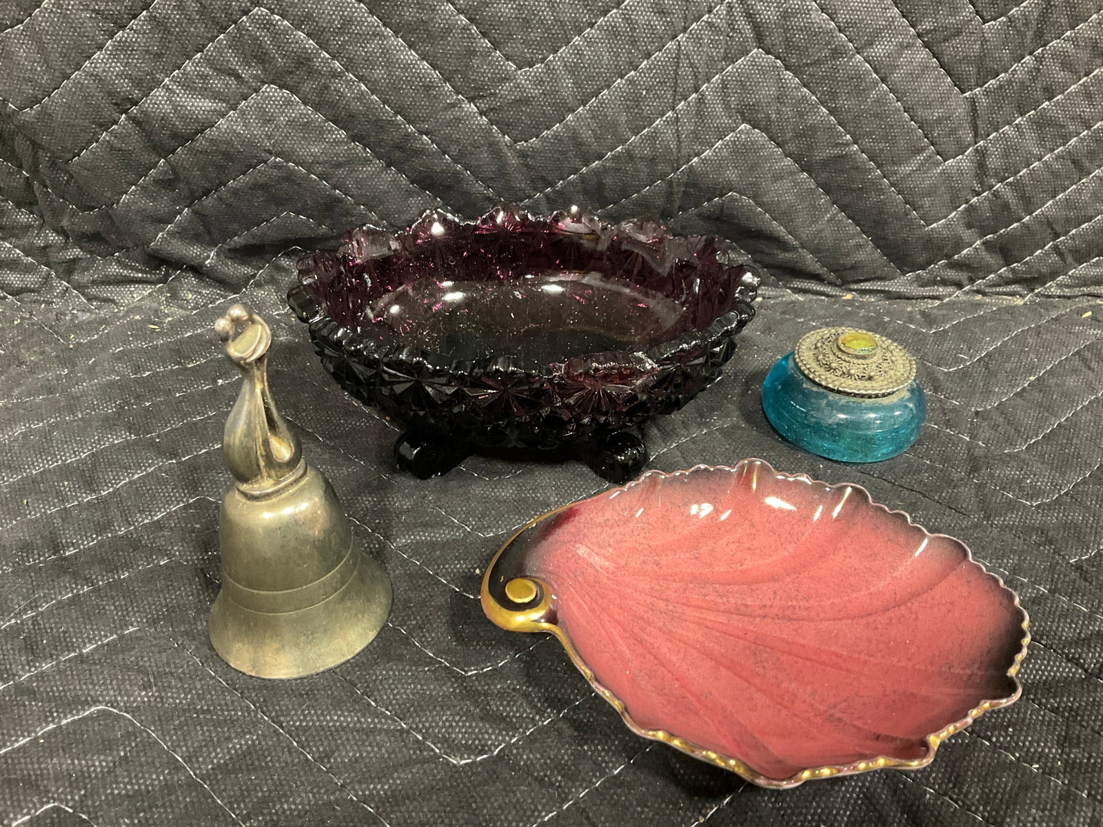 Metal Bell, Purple Glass Bowl, Ceramic Shell Dish, and more(Tallest - 4in) (1 of 1)