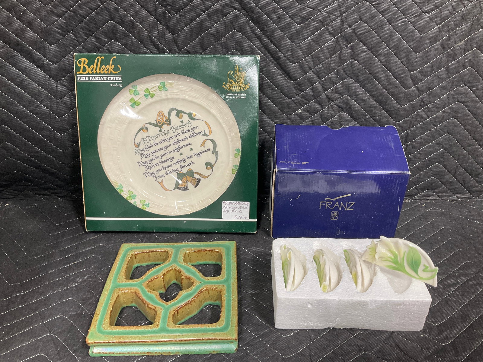 Franz Ceramic Card Holders, Belleek Dish, and more (1 of 1)