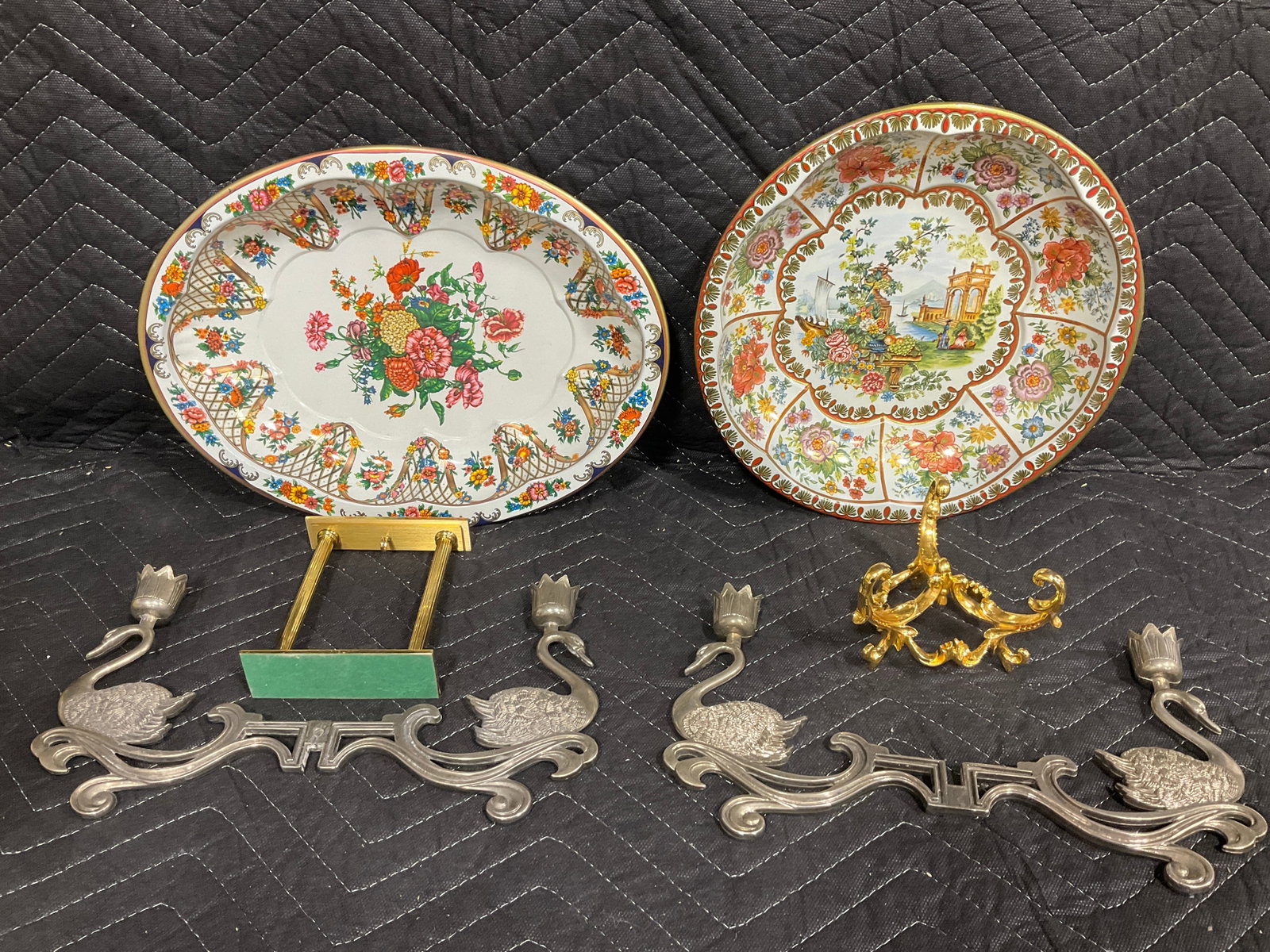 Decorative Metal Dishes, Silver Plated Swan Candle Holders, and more (1 of 1)