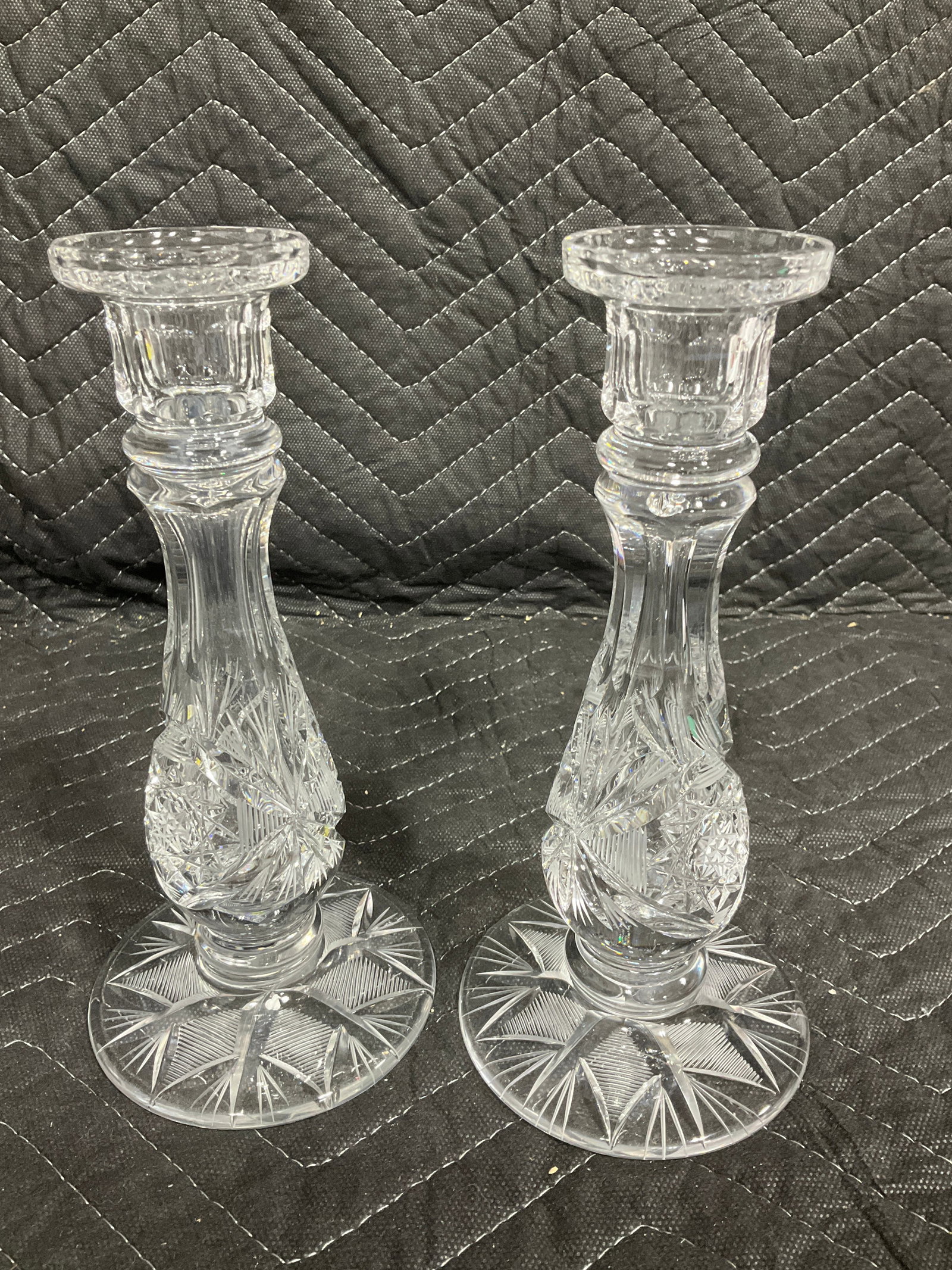 Clear Glass Candle Holders (Tallest - 8.5in) (1 of 1)