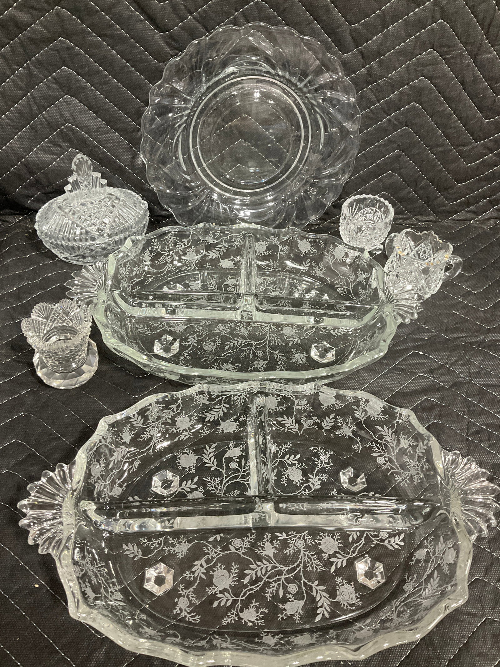 Glass Platters, Lidded Bowl, and more(Longest - 12in) (1 of 1)
