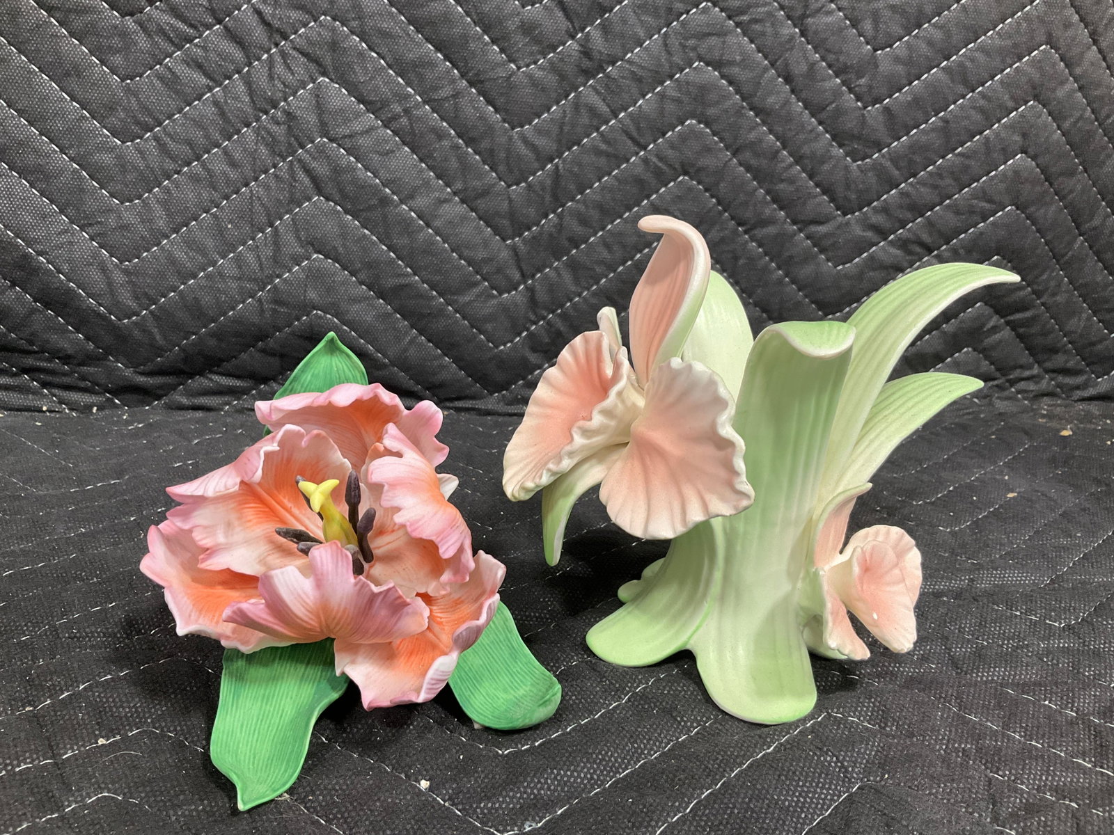 Ceramic Flowers - Lenox, etc *one has been repaired* (Tallest - 4.5in): Ceramic Flowers - Lenox, etc *one has been repaired* (Tallest - 4.5in)