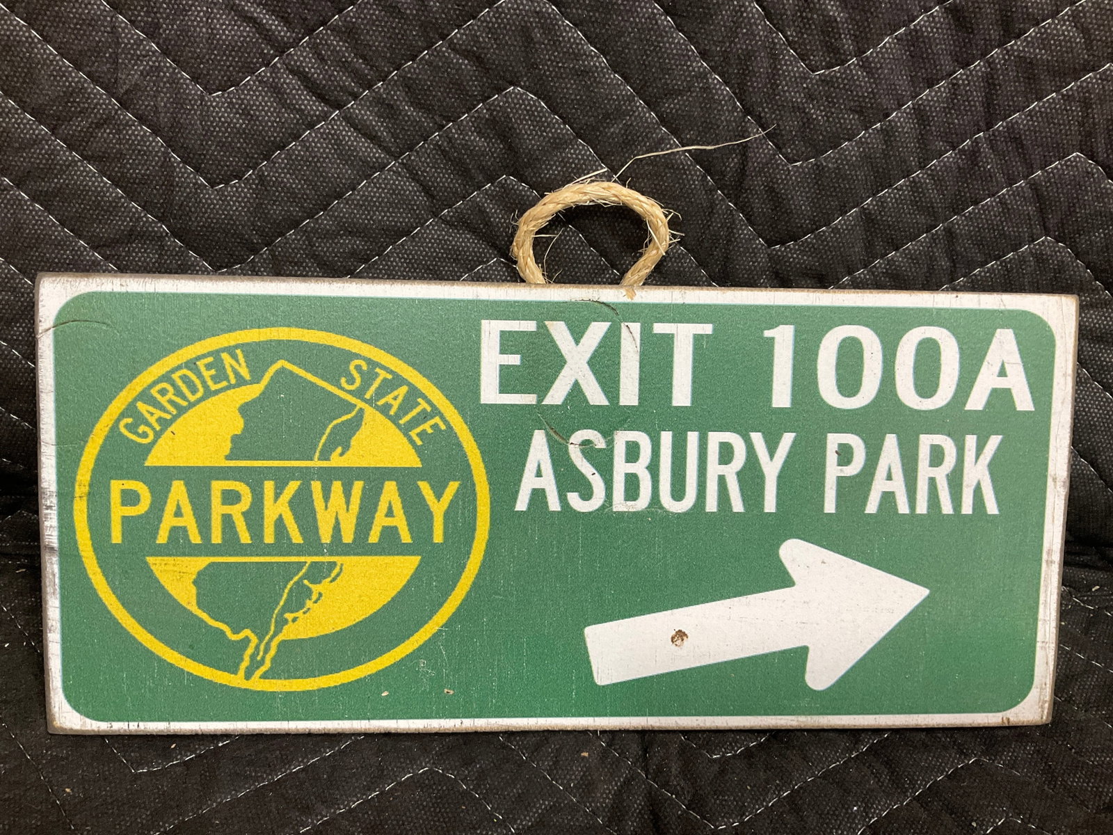 Wooden Garden State Parkway Asbury Park Sign Decor (6inx12in): Wooden Garden State Parkway Asbury Park Sign Decor (6inx12in)