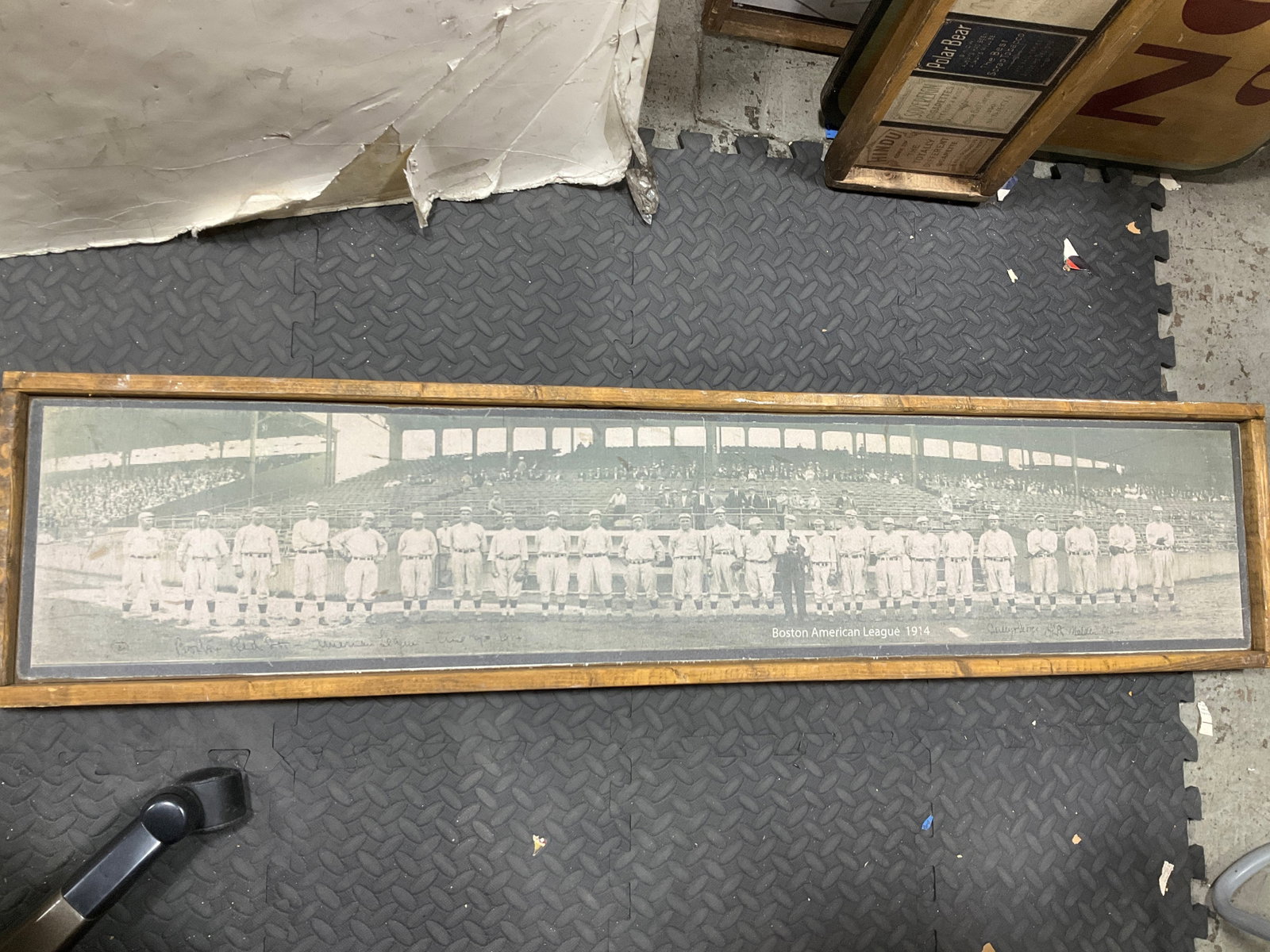 Wooden 1914 Boston Baseball League Sign Decor (11inx49.5in): Wooden 1914 Boston Baseball League Sign Decor (11inx49.5in)