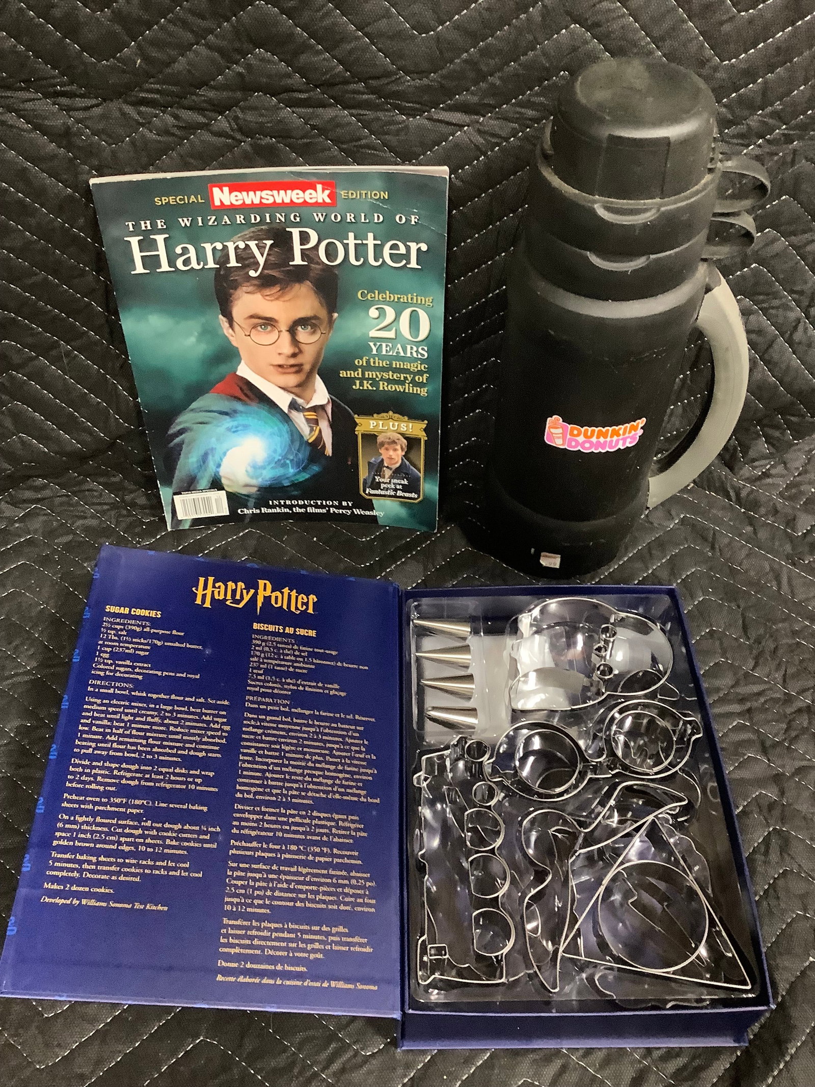 Harry Potter Baking Kit, Newsweek Magazine, and Dunkin Donuts Thermos: Harry Potter Baking Kit, Newsweek Magazine, and Dunkin Donuts Thermos