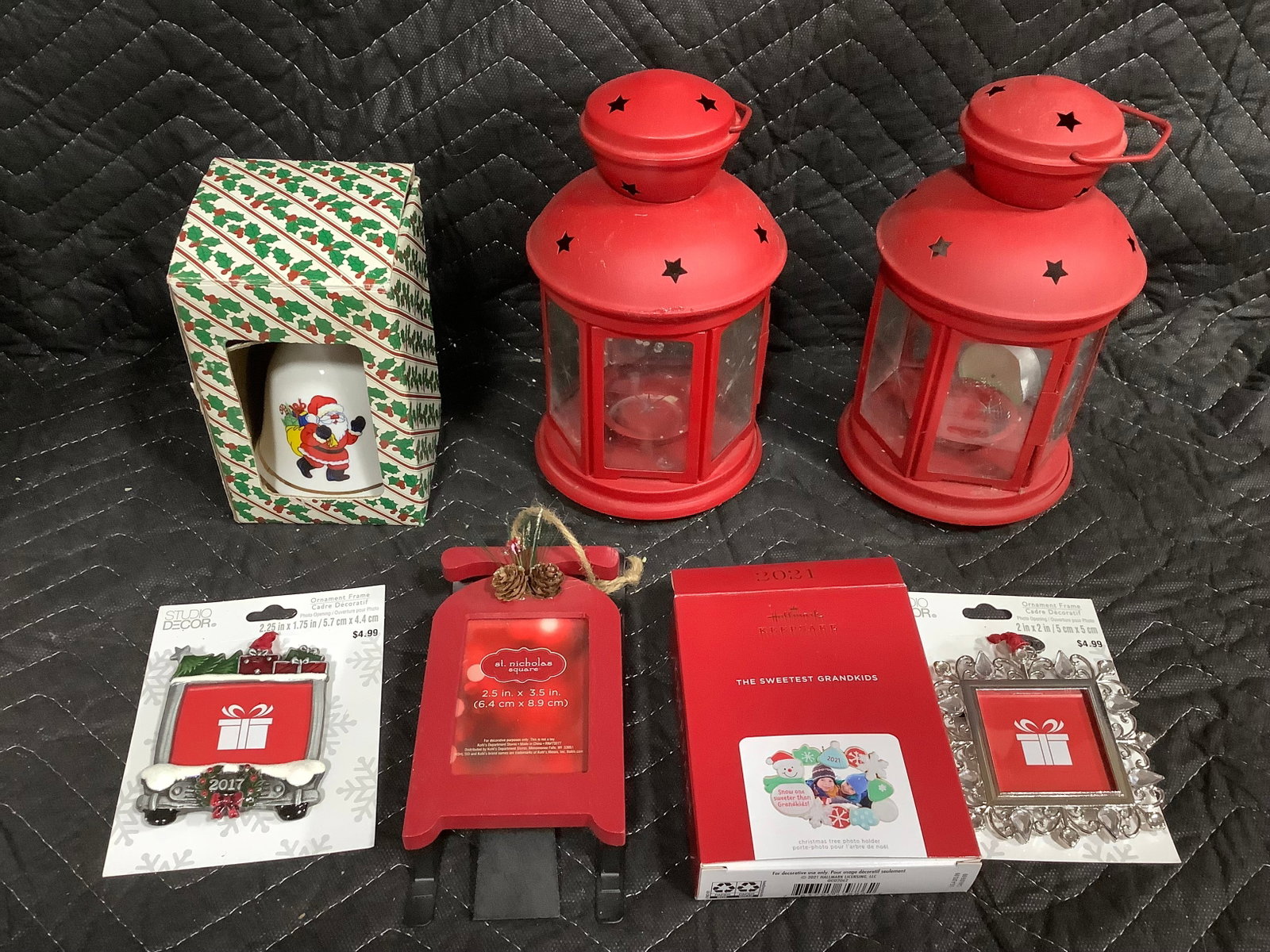 Ornament frames,ceramic christmas bell, and lanterns(9in tallest) (1 of 1)