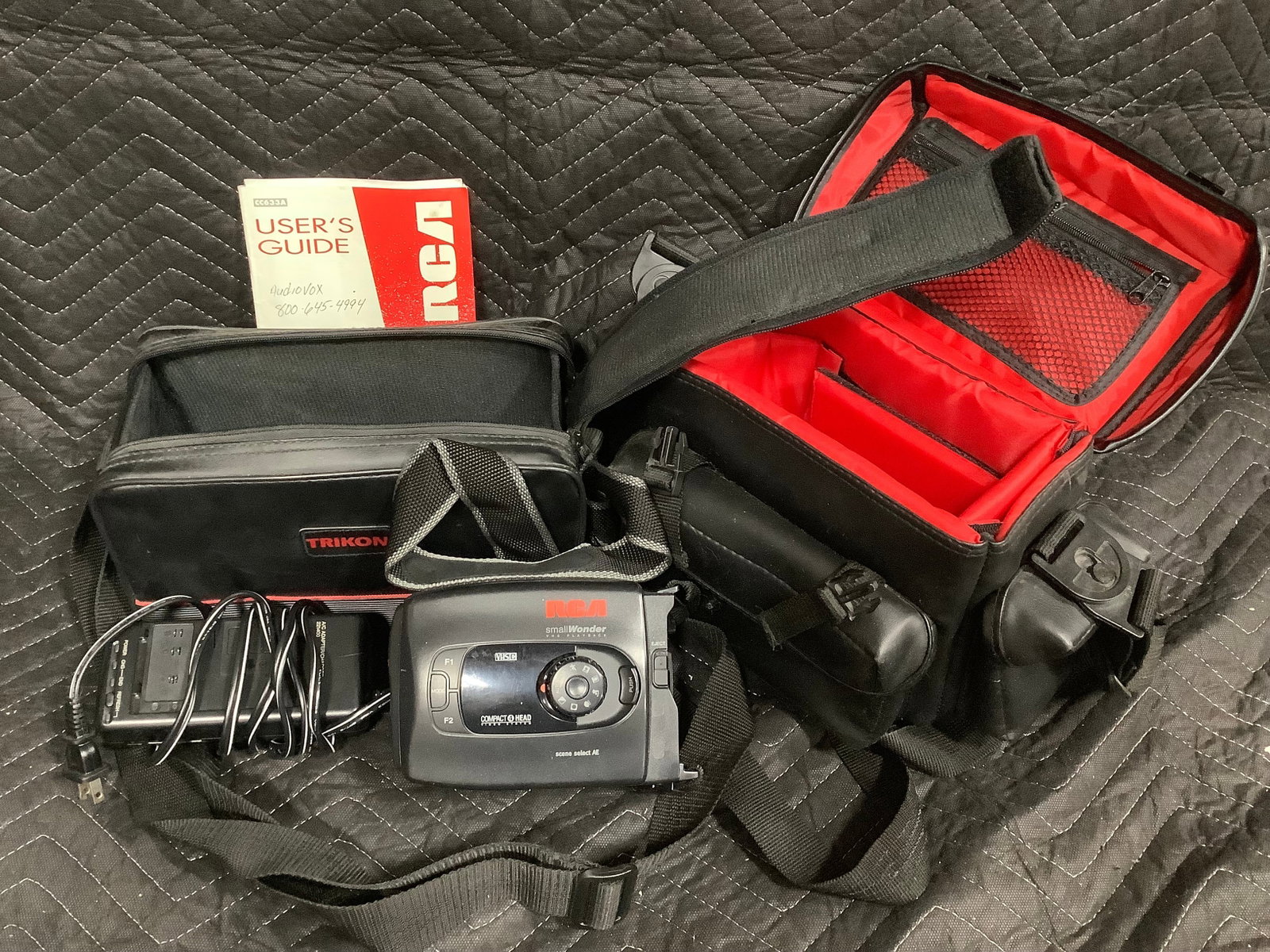 RCA video camcorder with user guide and carrying cases (1 of 1)
