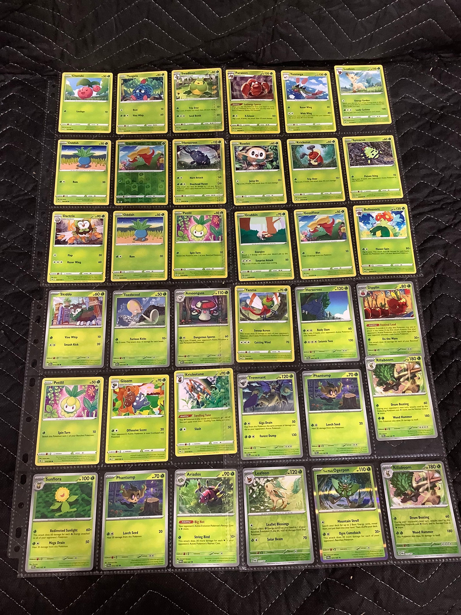 Various Pokemon cards in collector sheets: Various Pokemon cards in collector sheets