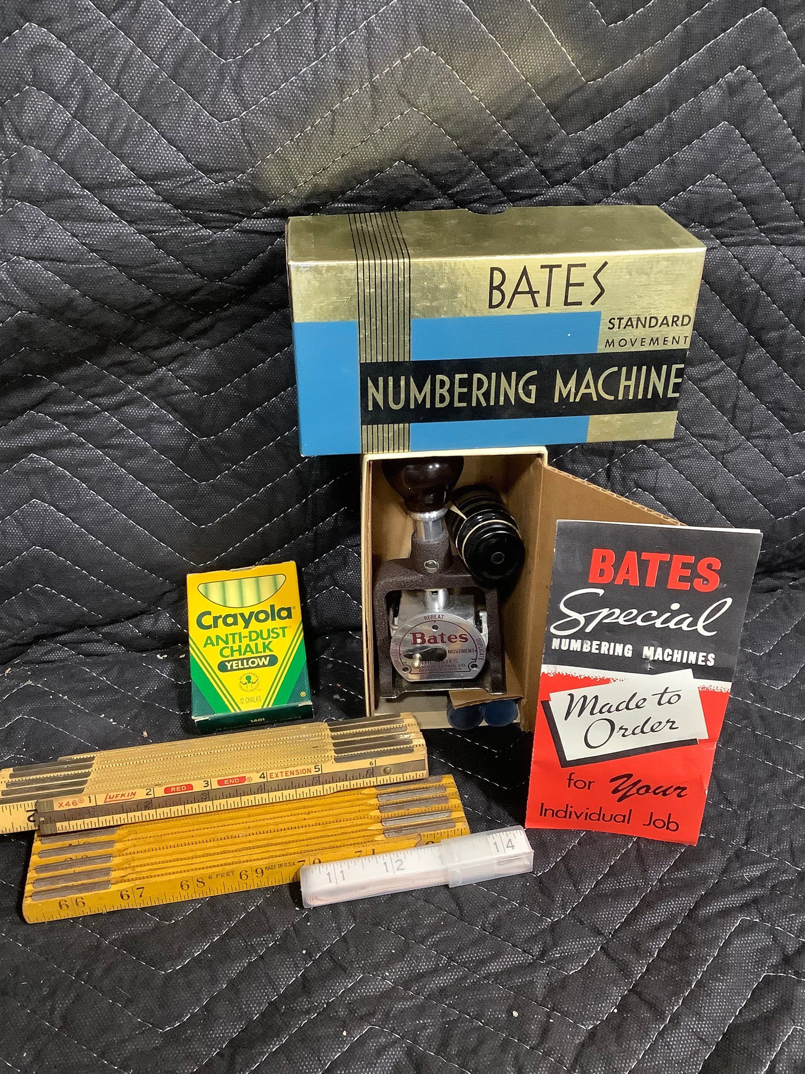 Bates numbering machine, tape measures, and more (1 of 1)