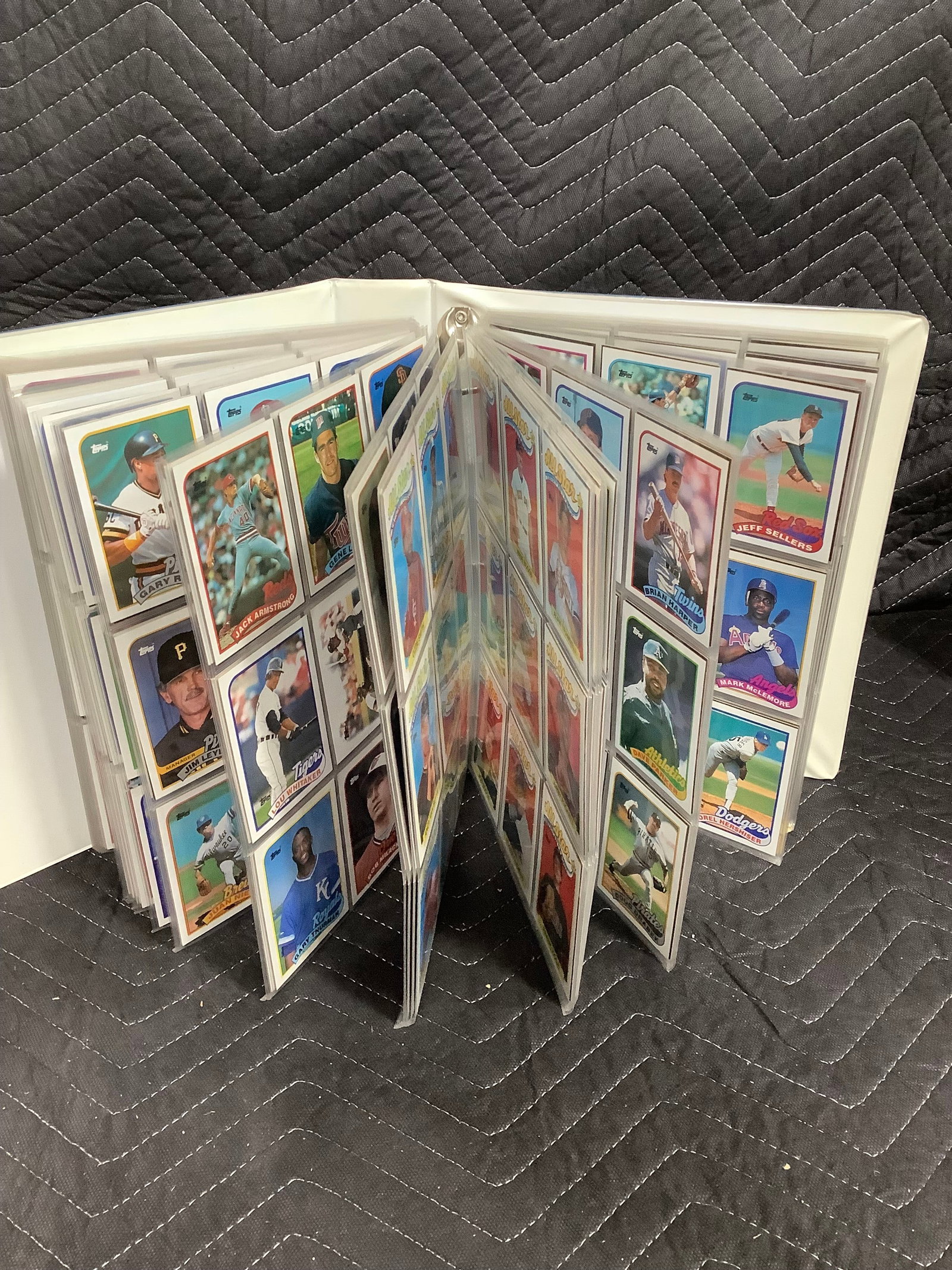 MLB collectible sports cards binder full of cards in collector sheets: MLB collectible sports cards binder full of cards in collector sheets