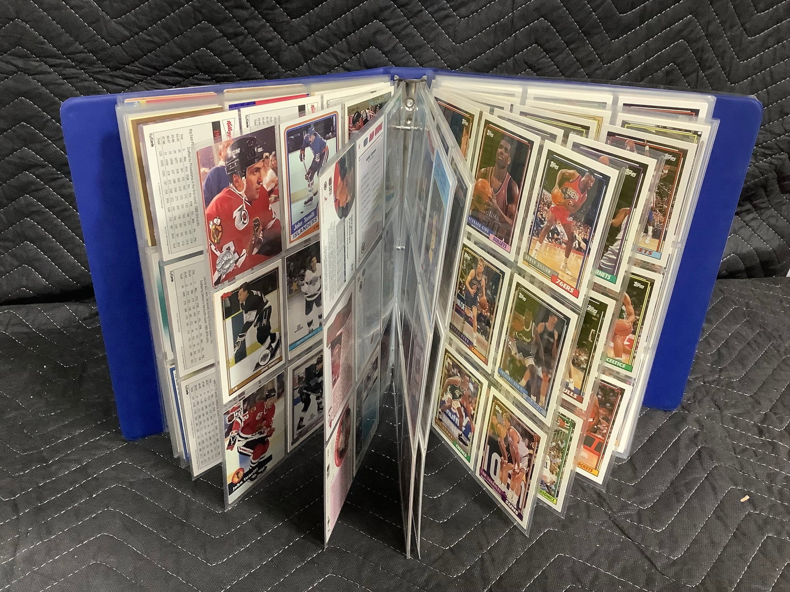 Various sports cards in collector sheets: Various sports cards in collector sheets