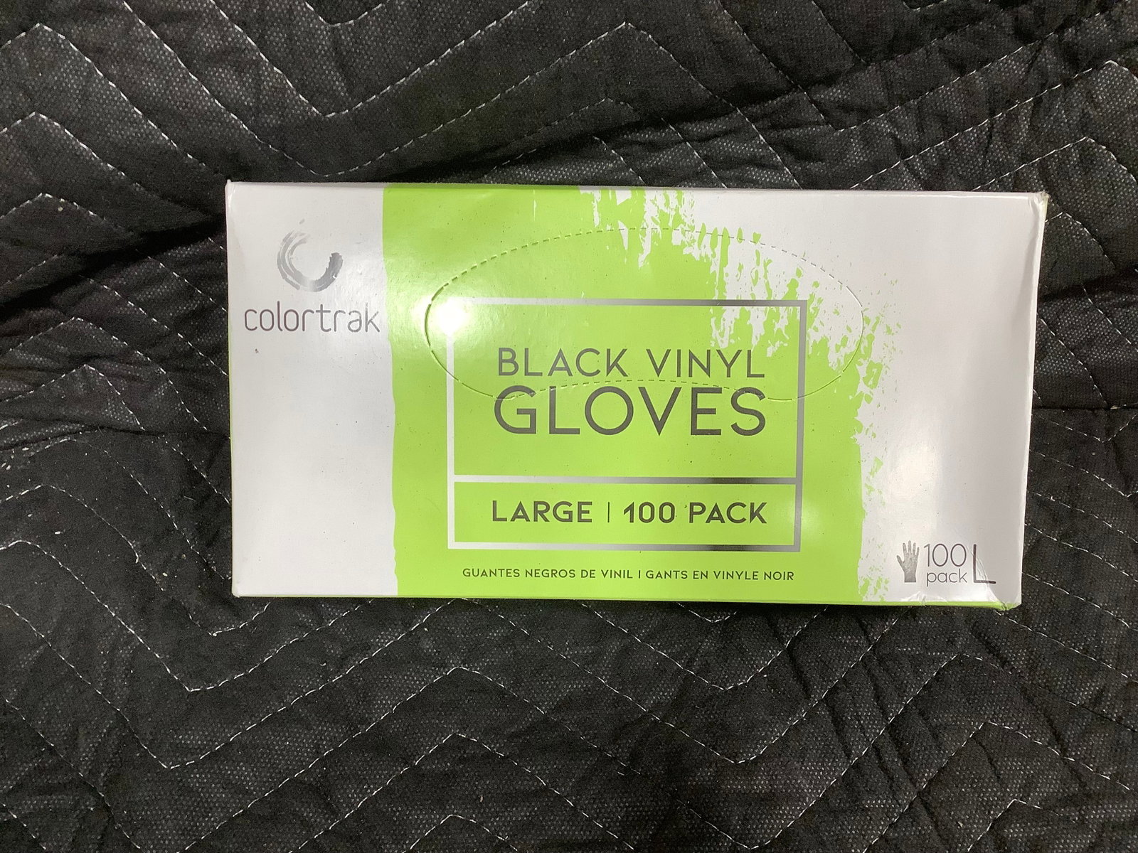 Colortrak black vinyl gloves(L): Colortrak black vinyl gloves(L)