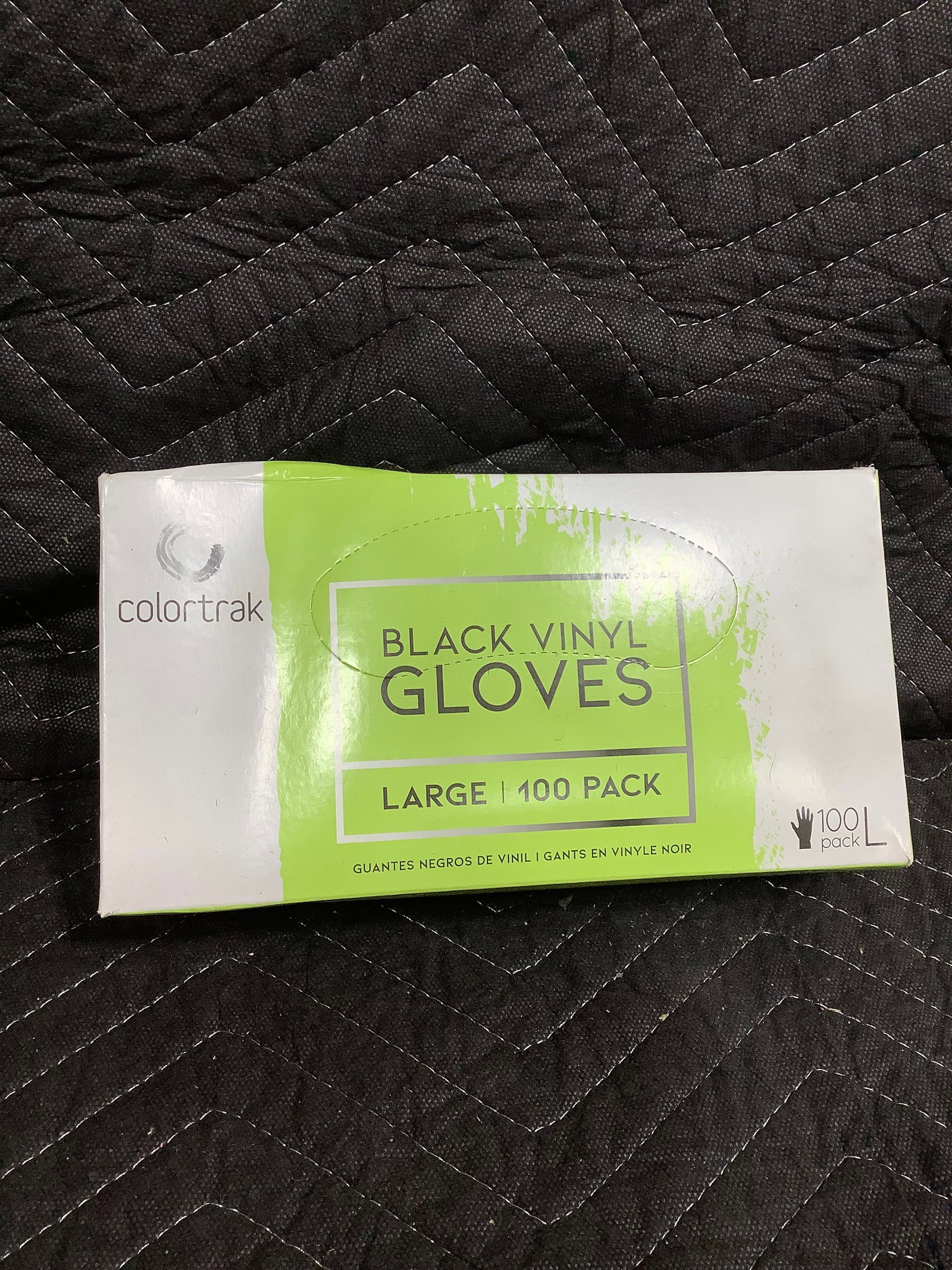 Colortrak black vinyl gloves(L): Colortrak black vinyl gloves(L)