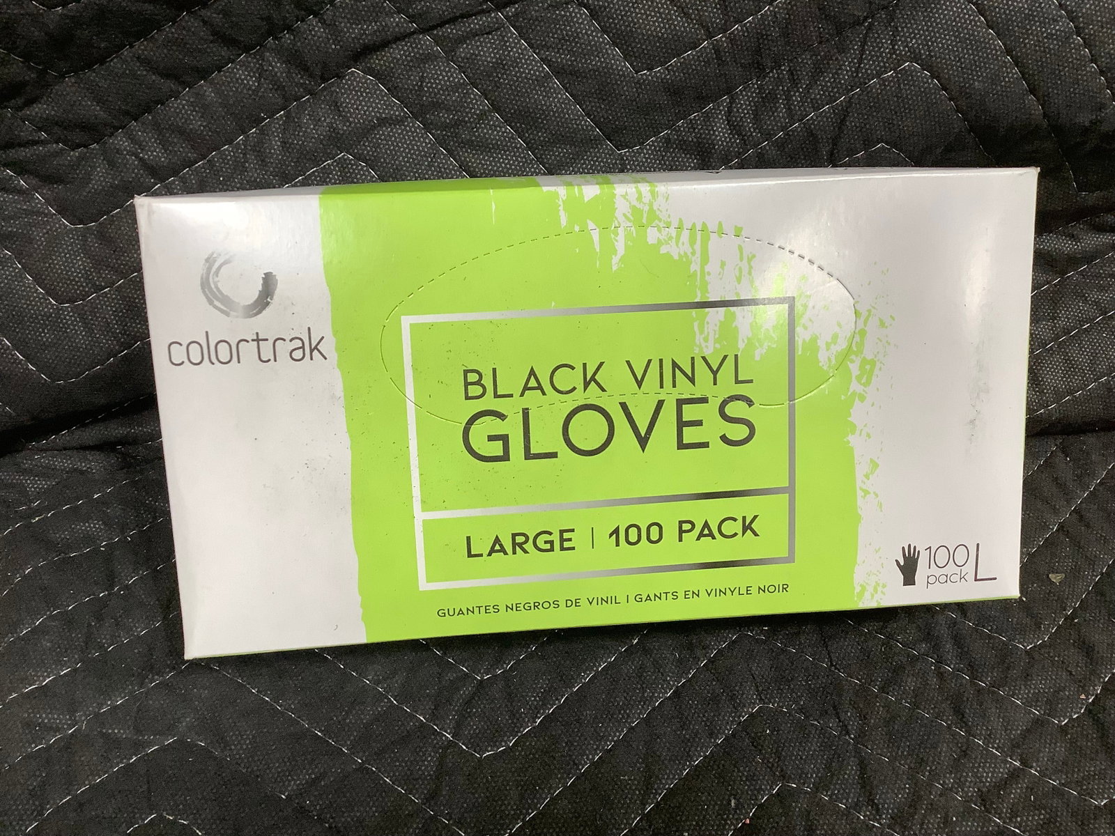 Colortrak black vinyl gloves(L): Colortrak black vinyl gloves(L)