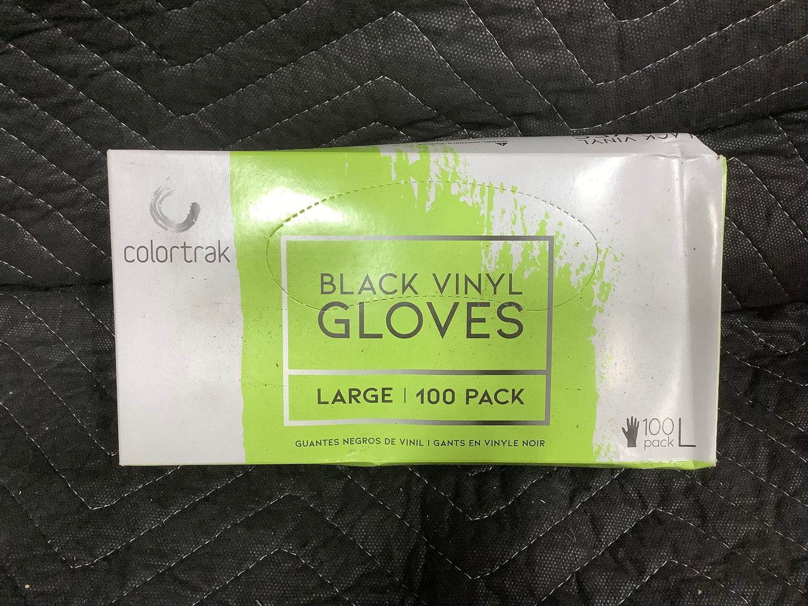 Colortrak black vinyl gloves(L): Colortrak black vinyl gloves(L)