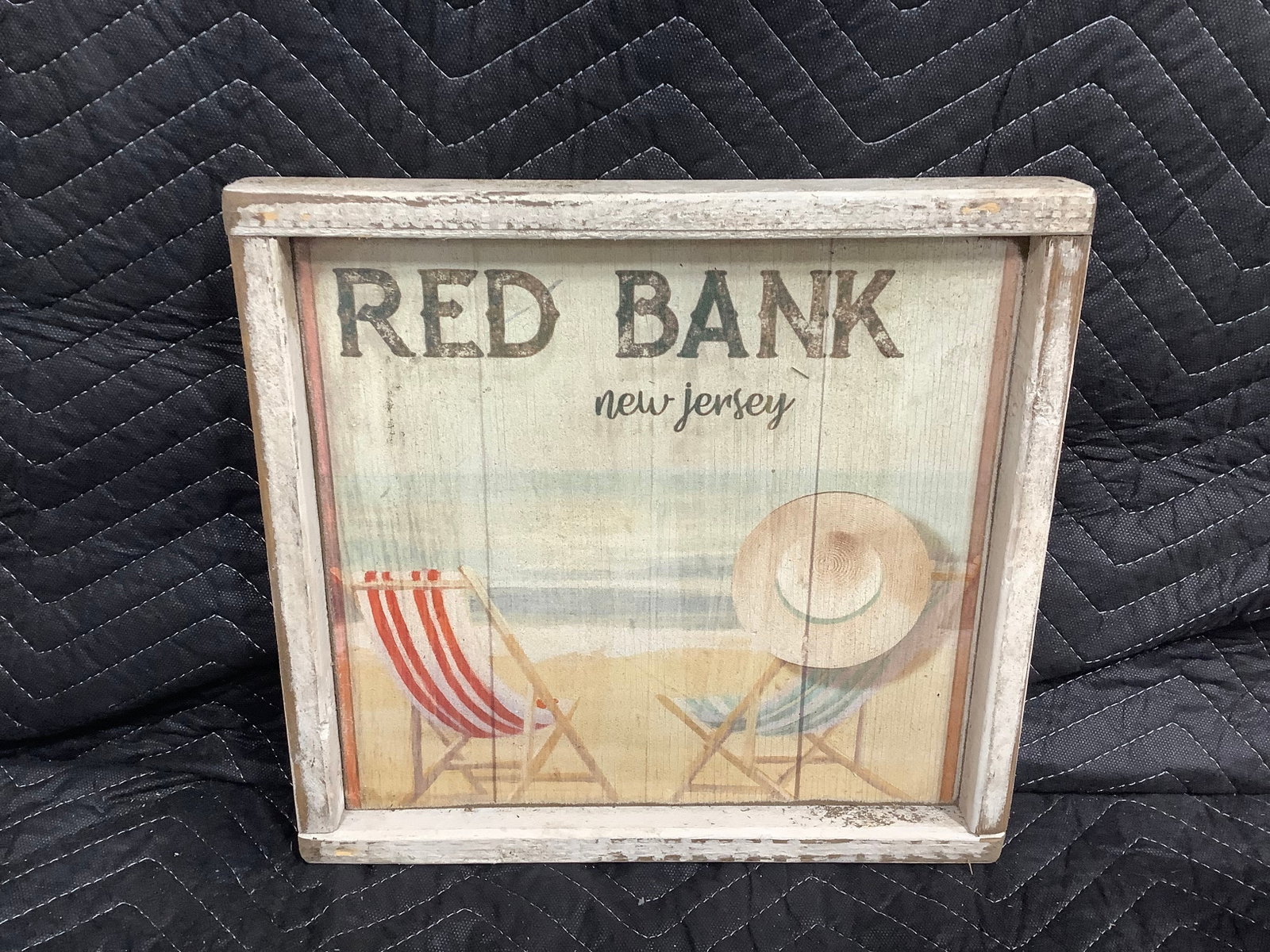 Red Bank framed wooden wall decor(13inx12.5in) (1 of 1)