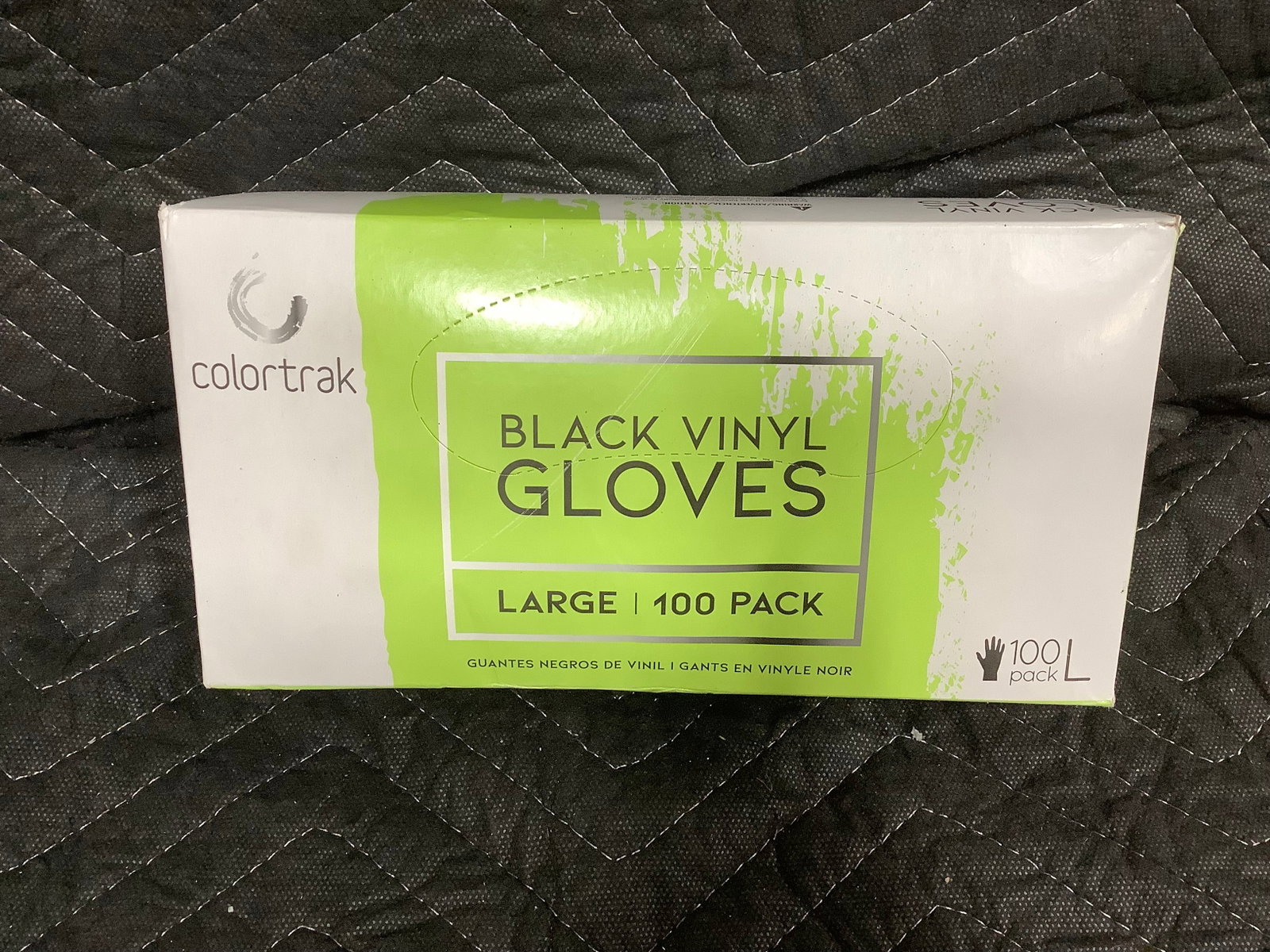 Colortrak black vinyl gloves(L): Colortrak black vinyl gloves(L)