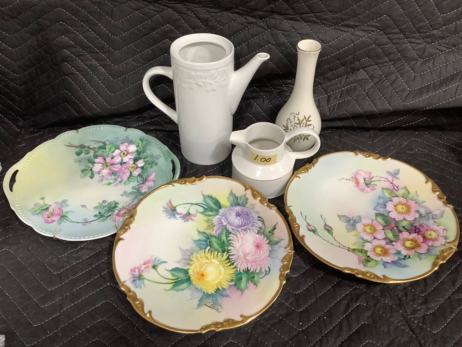 Handpainted plates, Pickard vase(8in tall), and more (1 of 1)