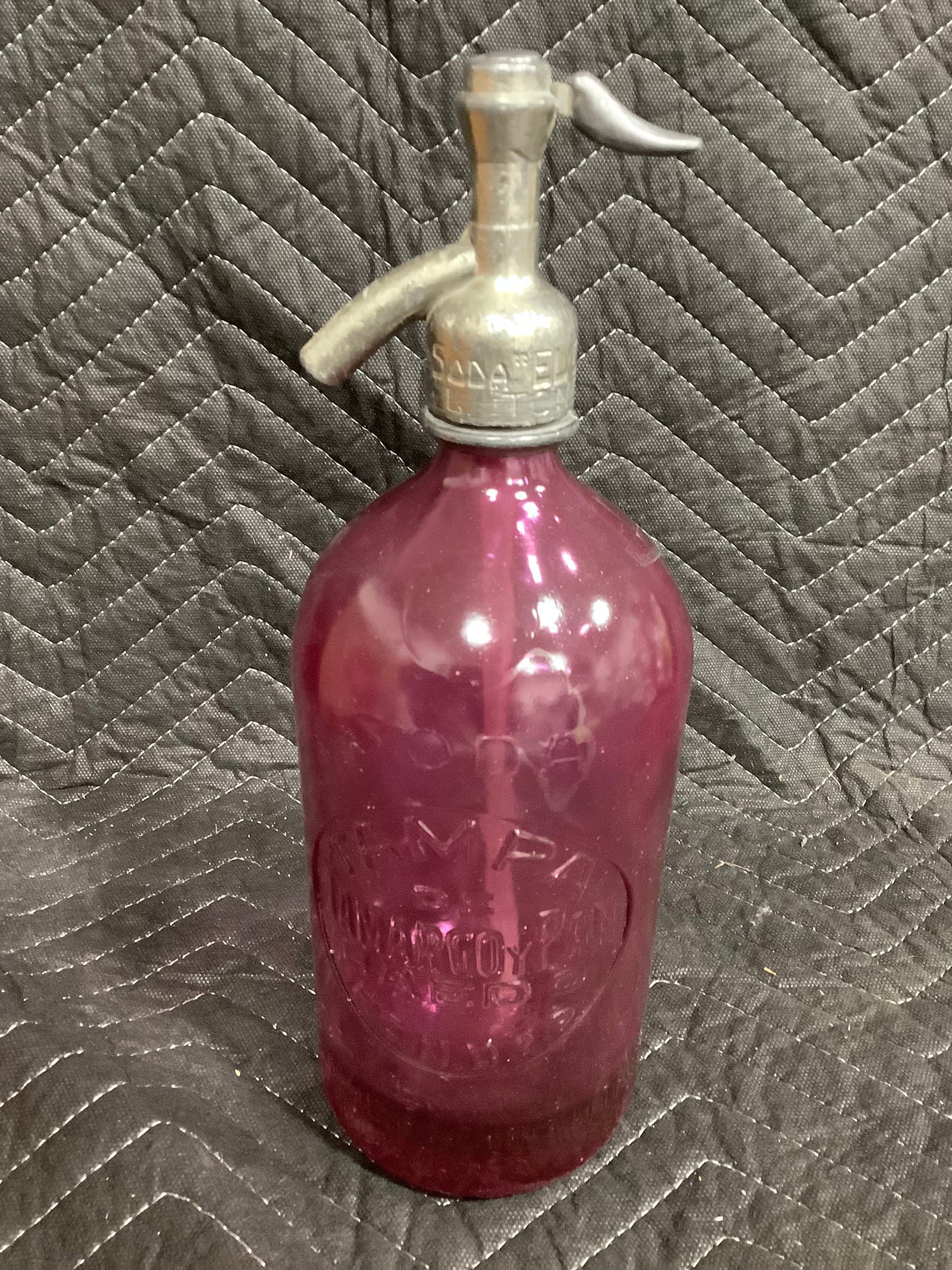 1940s 1 Liter Voilet Purple Seltzer Bottle (1 of 1)