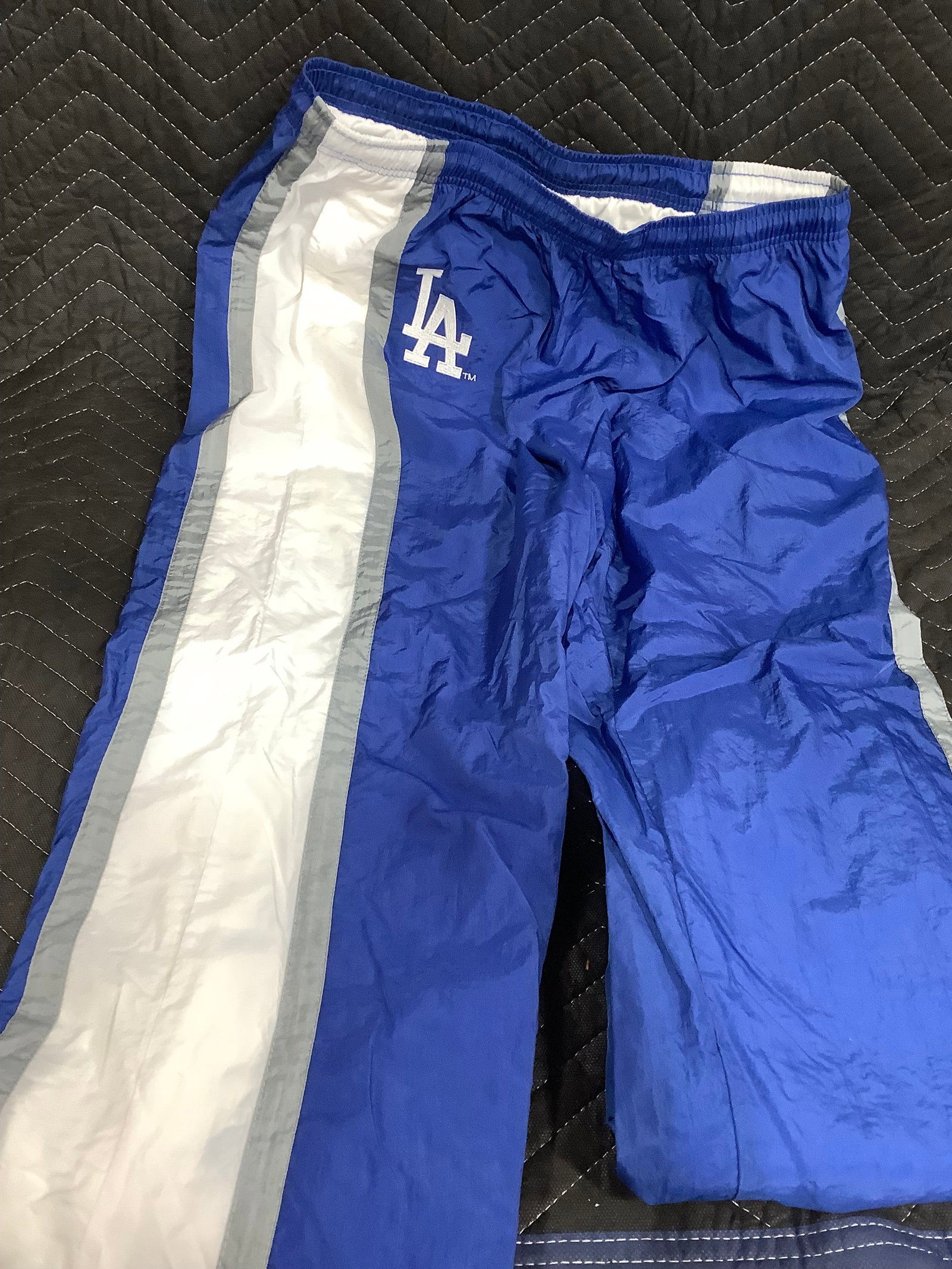 Los Angeles Dodgers Blue and White Nylon Track Pants (no size): Los Angeles Dodgers Blue and White Nylon Track Pants (no size)