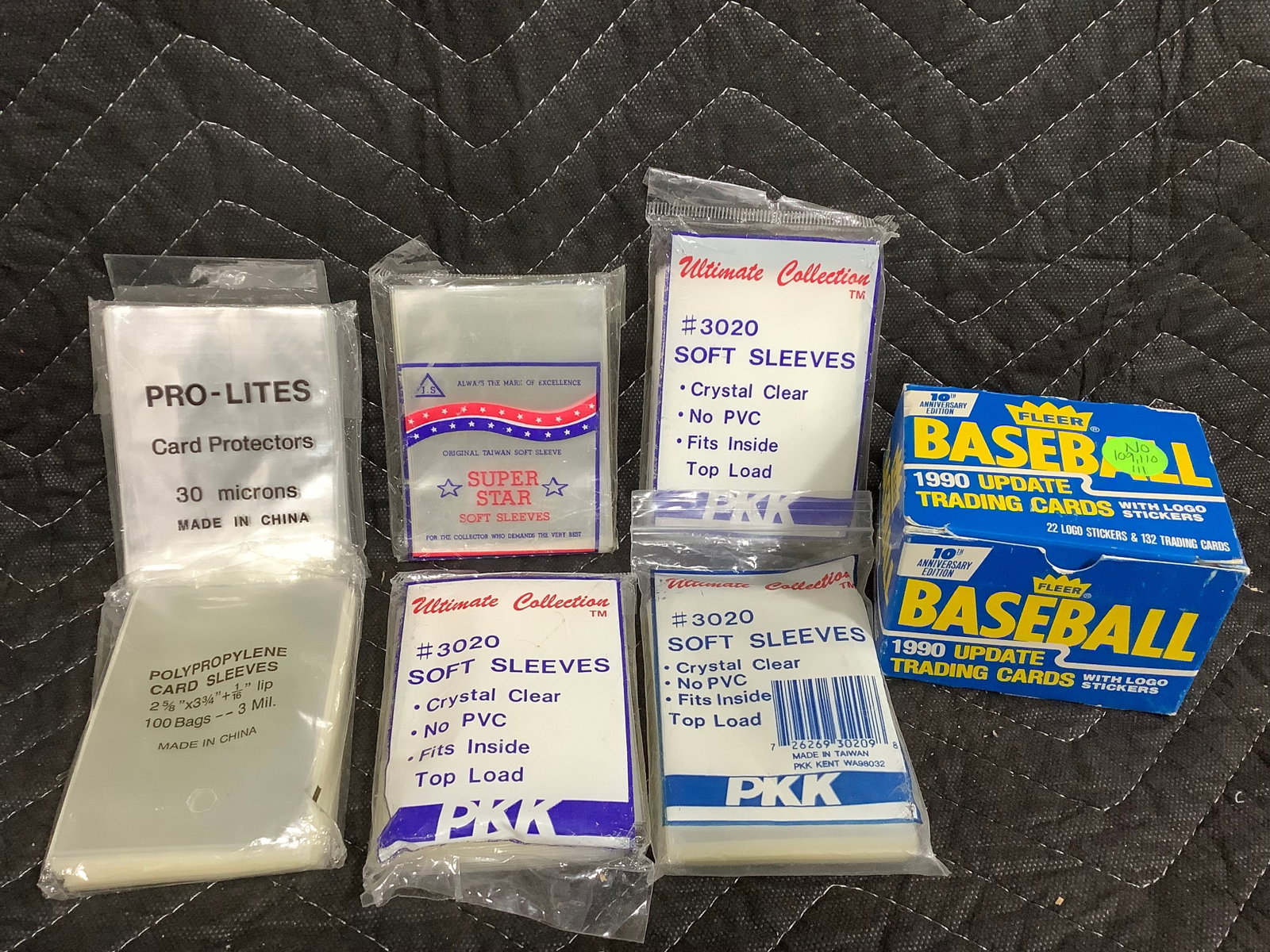 Empty Soft Card Sleeves, and 1990 Fleer Baseball Cards (1 of 1)