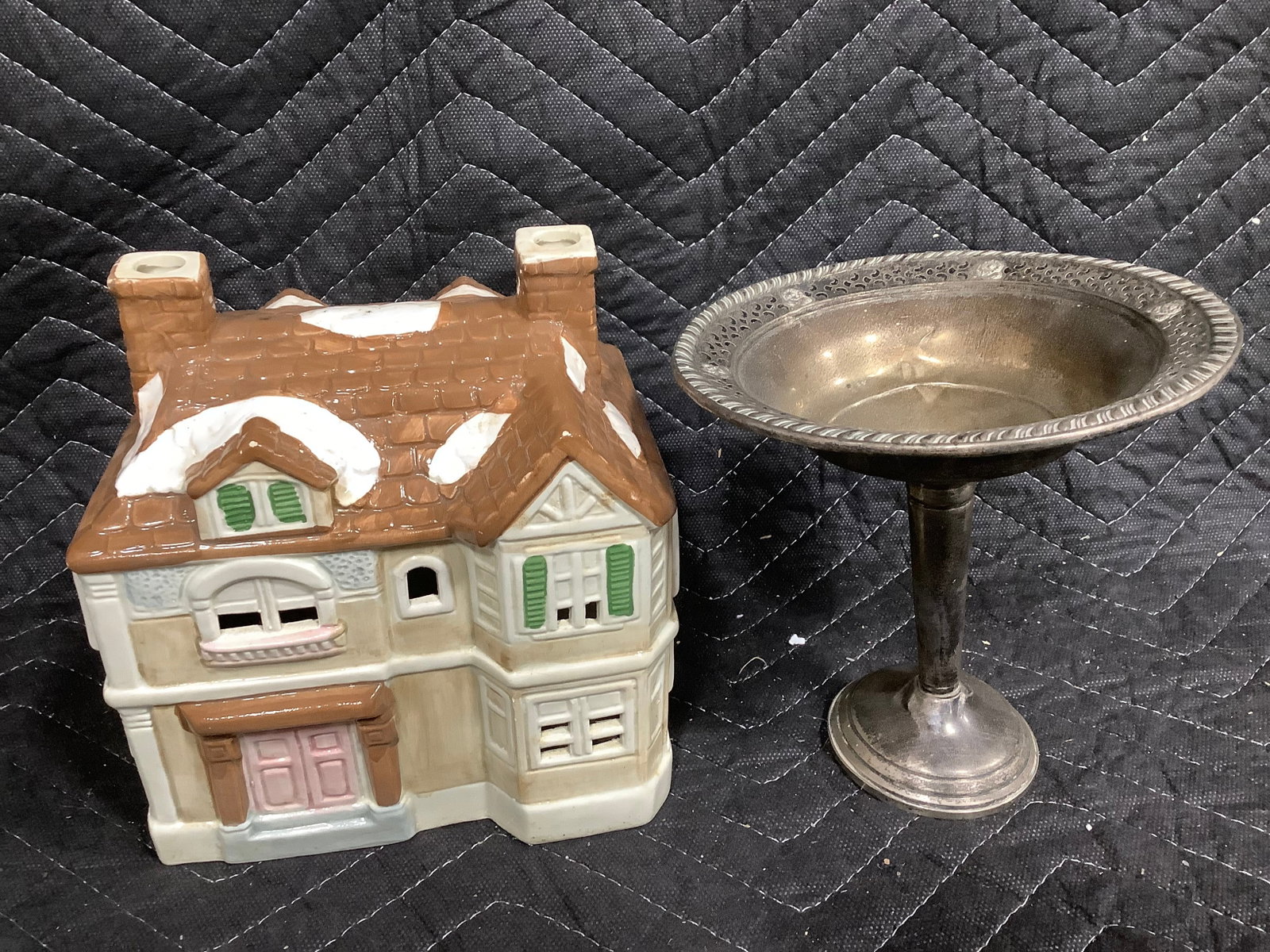 Vintage Ceramic House Decor, Sterling Weighted Goblet (1 of 1)