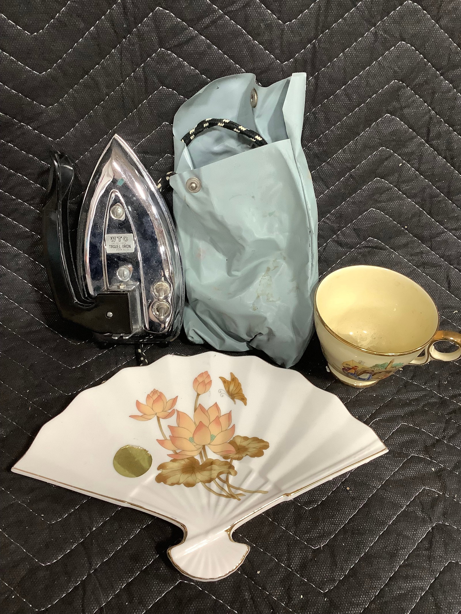 WTC Travel Iron, Ceramic Fan Dish, and Cup - Royal Winton, etc (1 of 1)