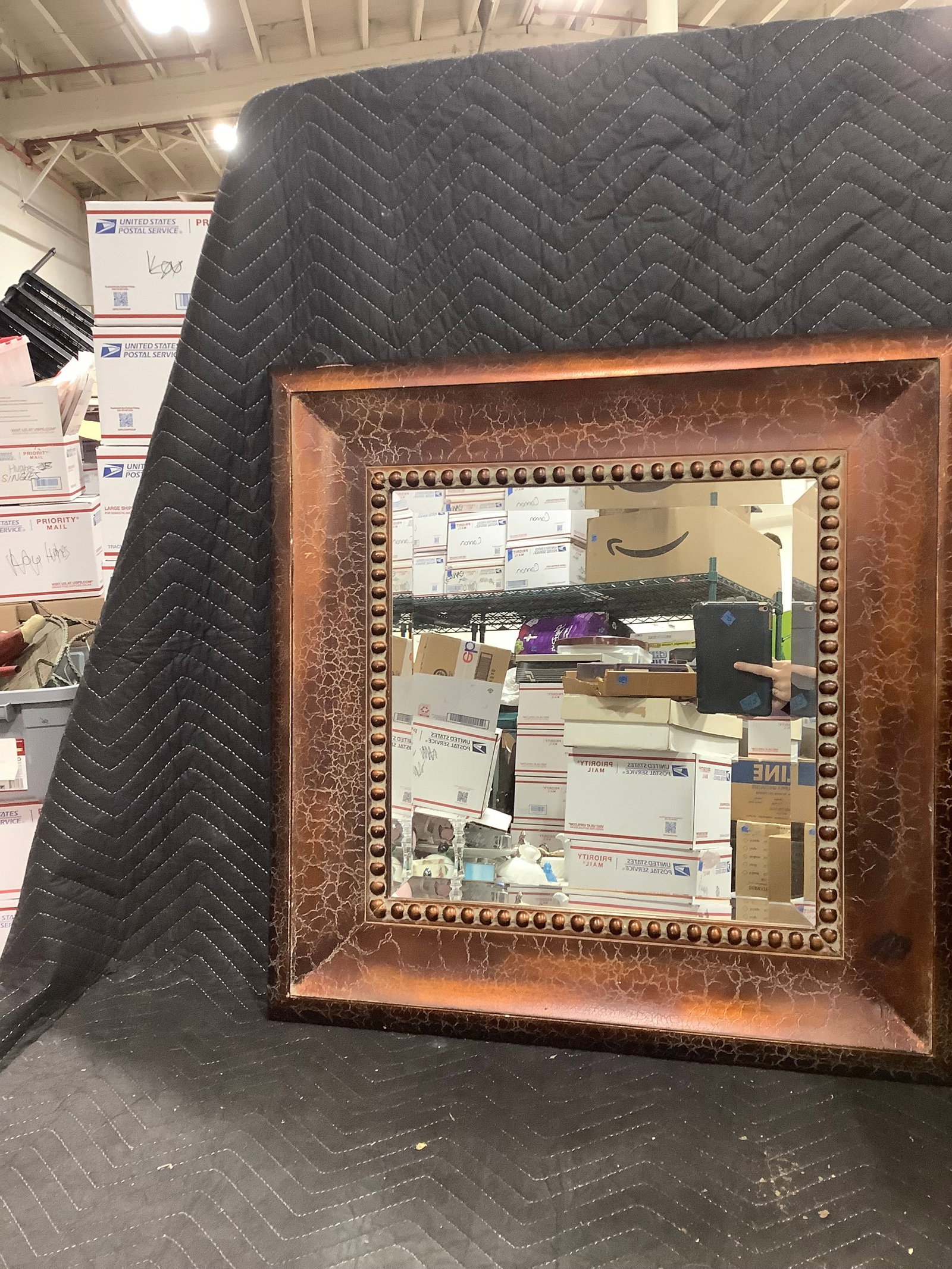 Rustic metal framed wall mirror(25.5inx25.5in) (1 of 1)
