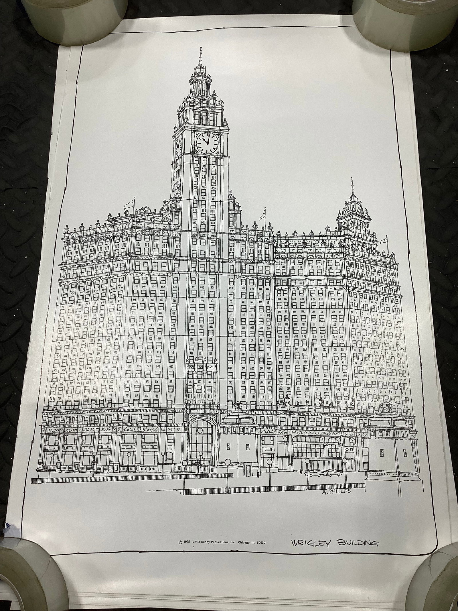 1975 Poster drawing signed A. Phillips Little Kenny Publications(14.5inx23in) (1 of 1)