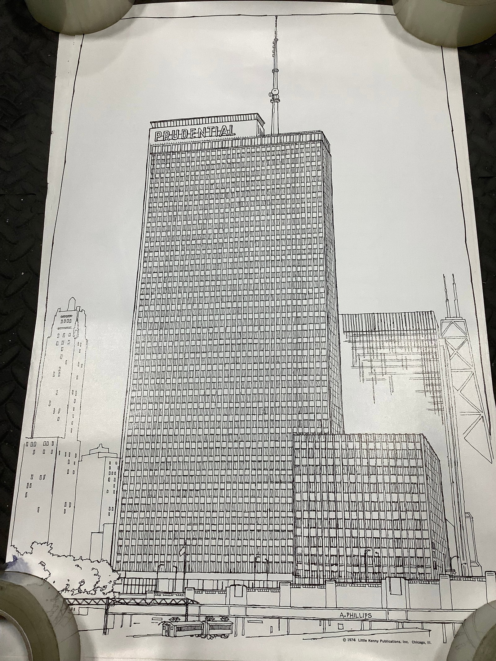 1975 Prudential poster drawing signed A. Phillips Little Kenny Publications(14.5inx23in) (1 of 1)