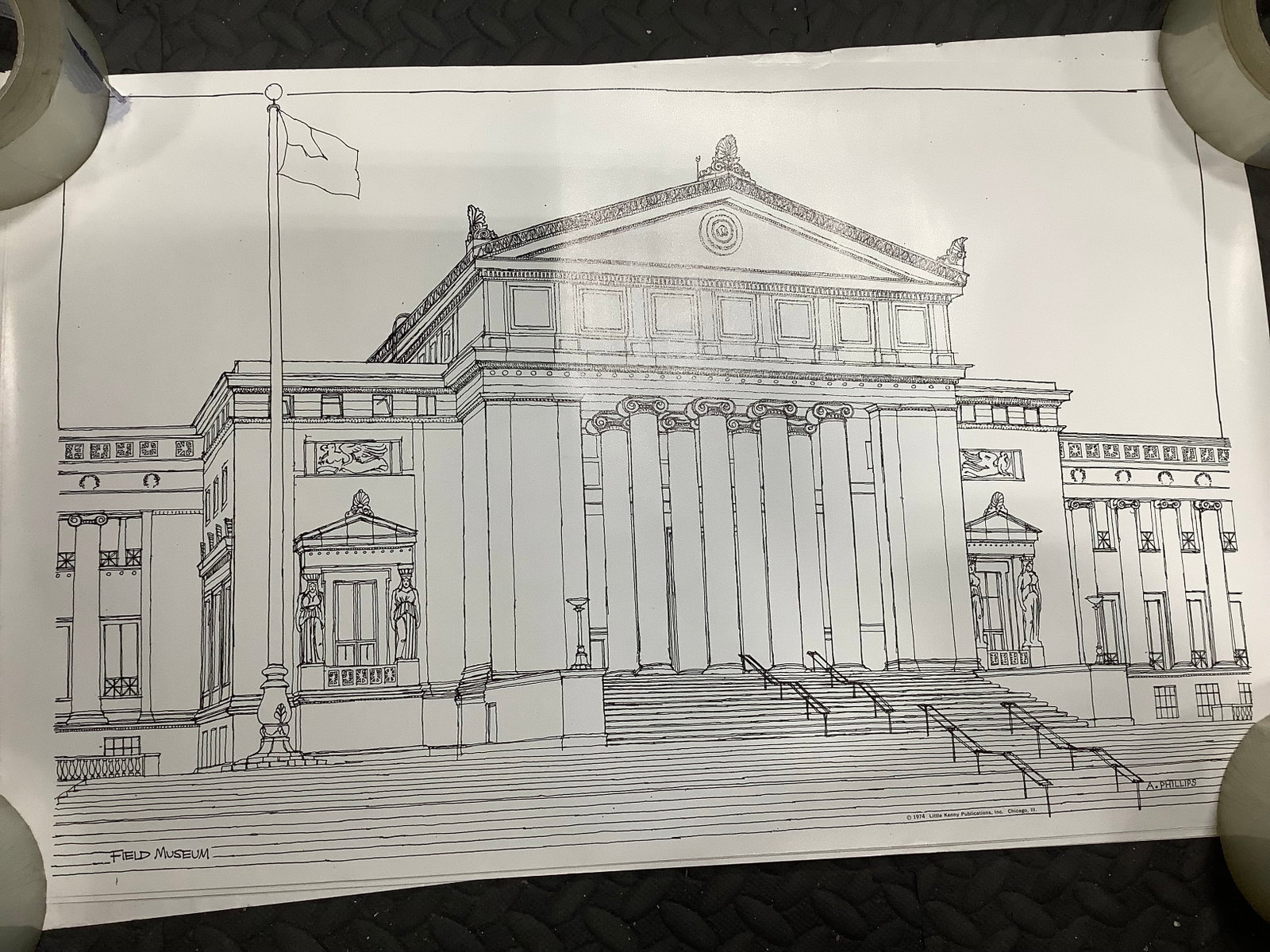 1975 Prudential poster drawing signed A. Phillips Little Kenny Publications(14.5inx23in) (1 of 1)