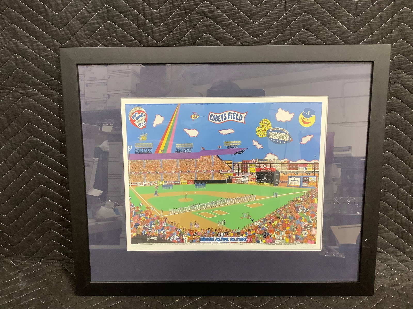 Framed 1955 Dodgers All Time Stars artwork(18inx22in): Framed 1955 Dodgers All Time Stars artwork(18inx22in)