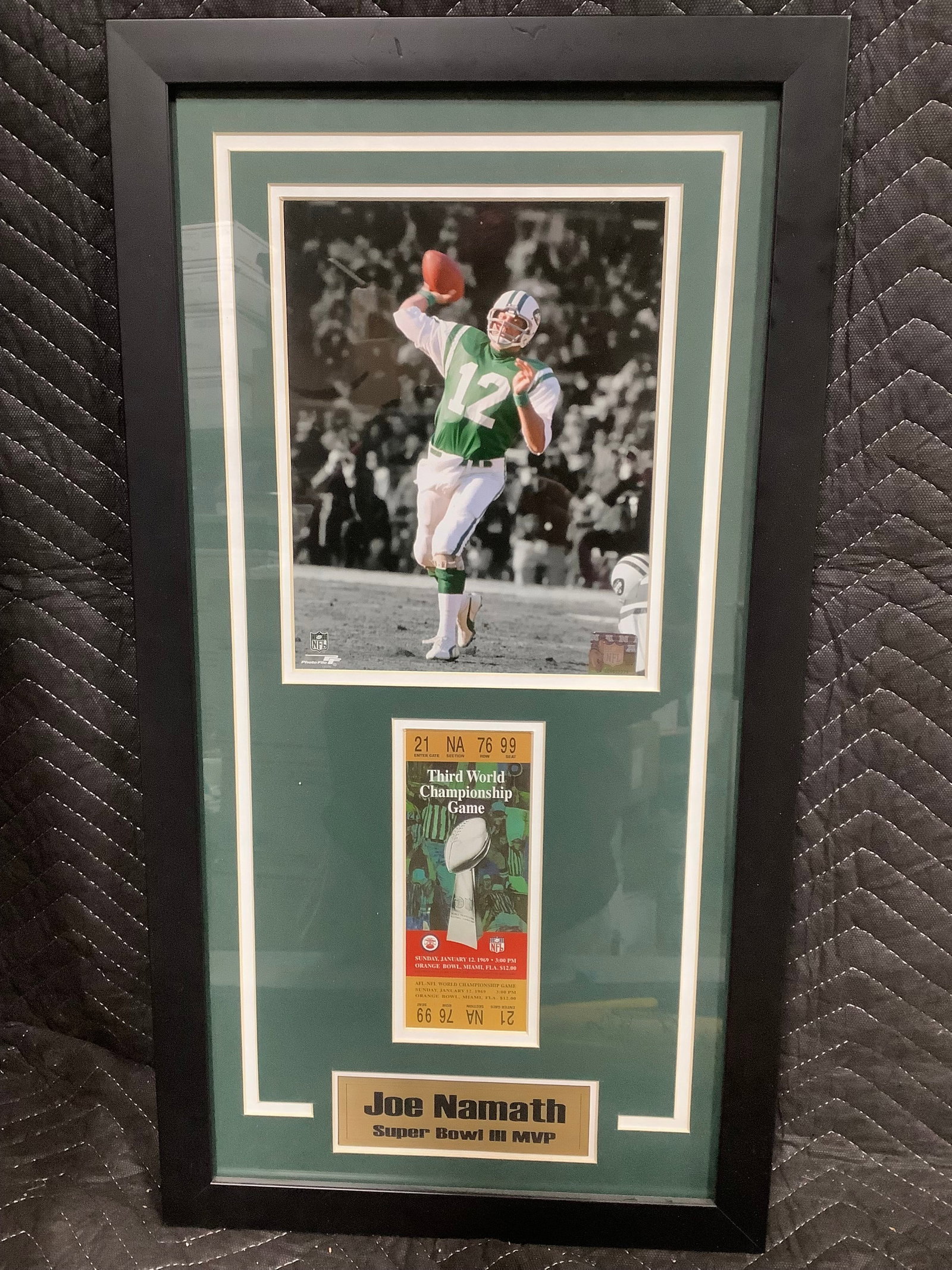 Framed Joe Namath Superbowl III MVP Framed Collage (14inx26in) (1 of 1)