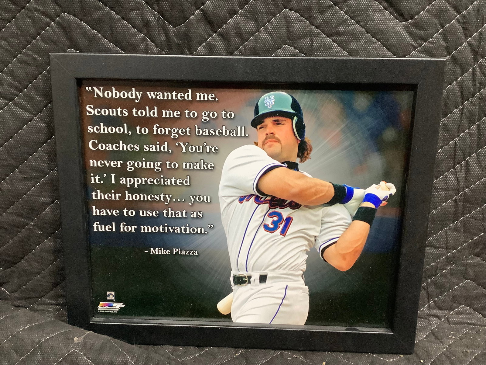 Framed Mike Piazza Photographic Print/Quote (9inx11in) (1 of 1)
