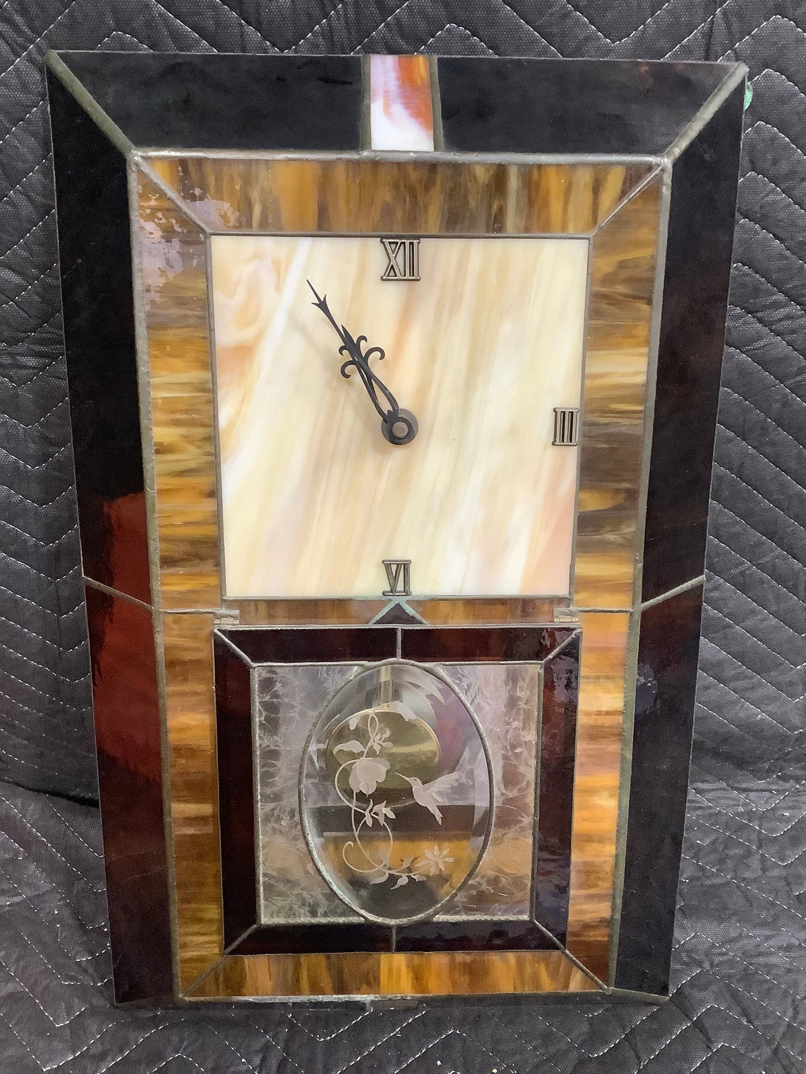 Stained Glass Wall Clock (14inx21inx3in) (1 of 1)