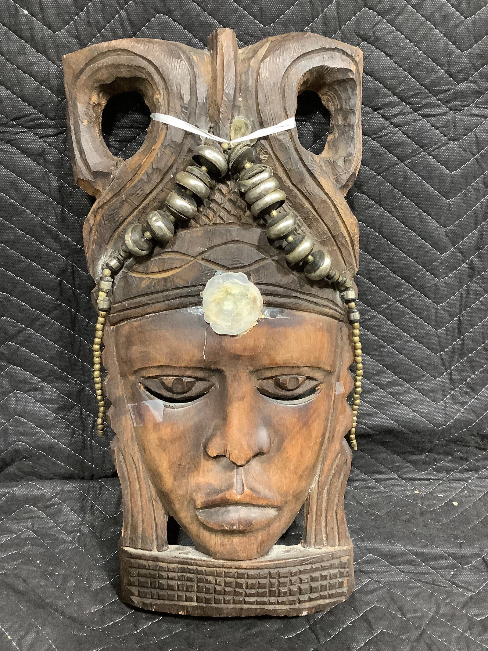 Handcarved Tribal Wall Hanging Mask (9inx18in) (1 of 1)