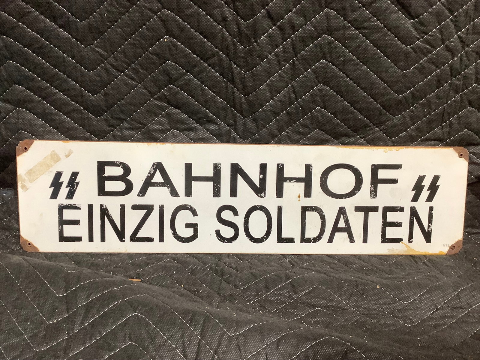 German Metal Train Sign - Soldiers Only (5inx20in) (1 of 1)