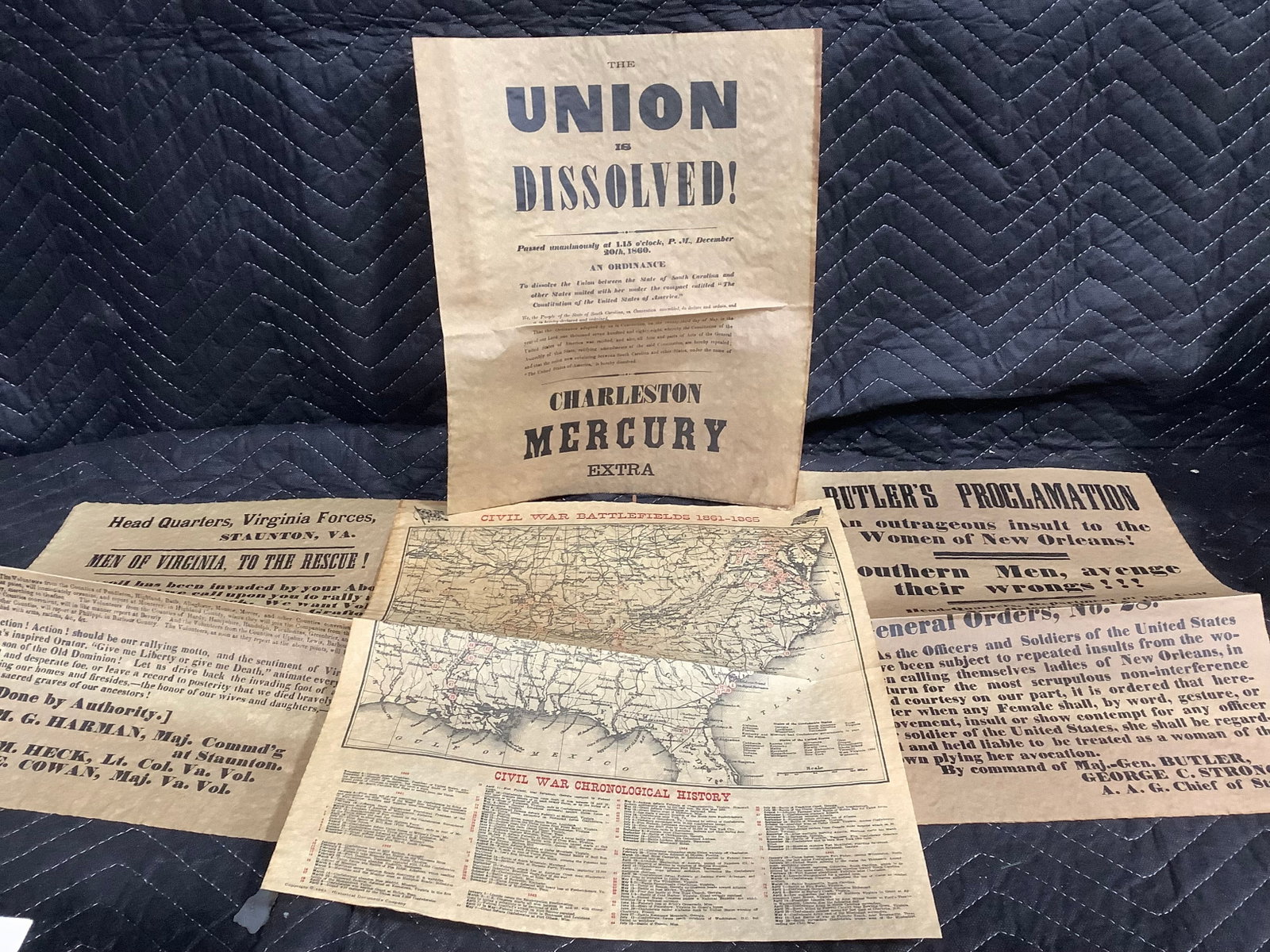 Robert E Lee Civil War Battlefield Map (15inx14in) and Recruiting Posters (1 of 1)