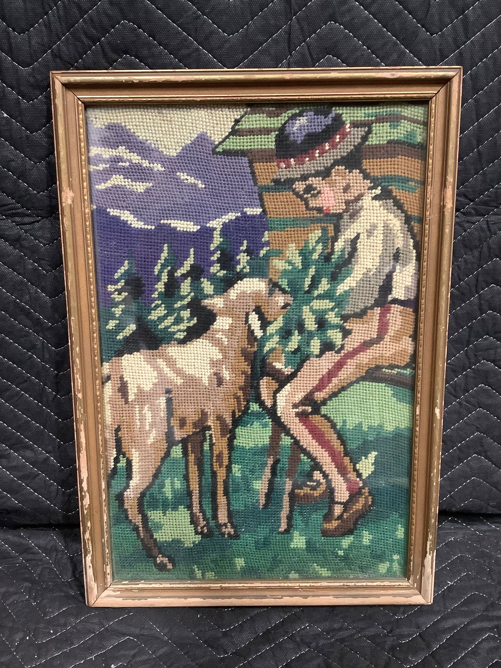 Framed Stitchwork Art (13inx19in): Framed Stitchwork Art (13inx19in)