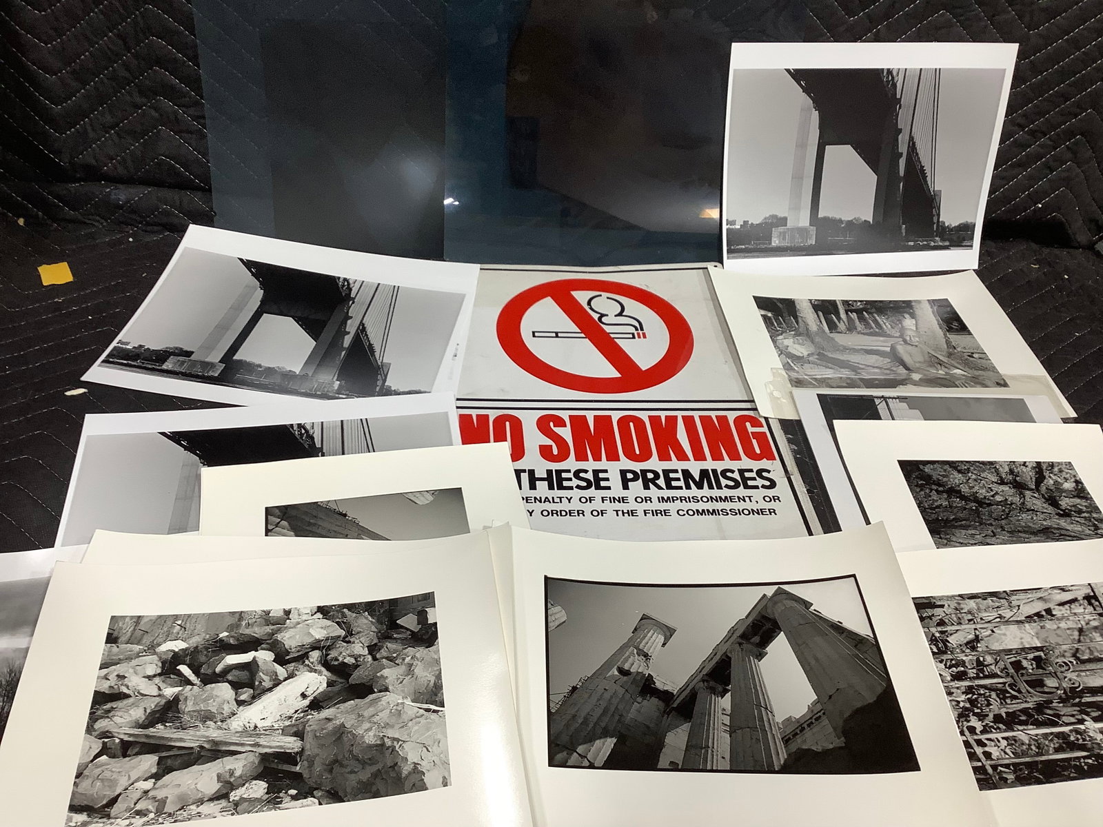 Various Black and White Prints, and No Smoking Sign: Various Black and White Prints, and No Smoking Sign
