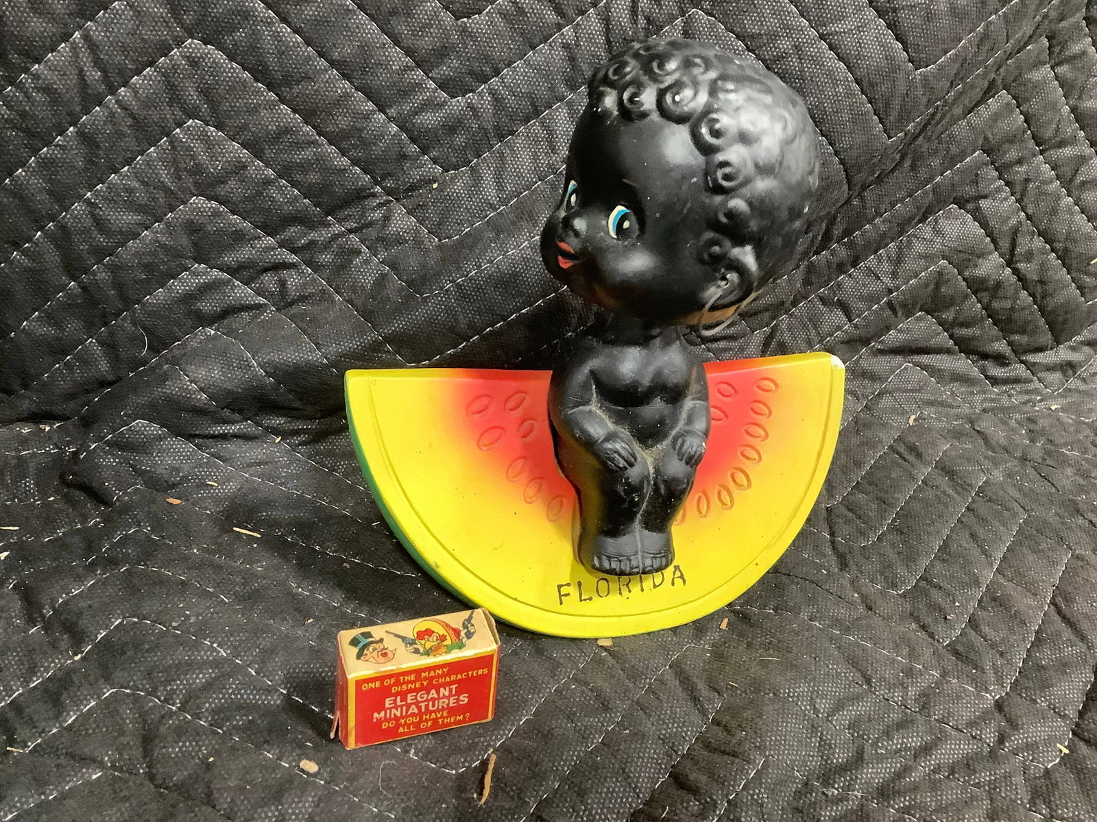 Vintage Lugene's Florida watermelon bobblehead bank(7in tall) and Disney Thumper elegant miniature: Vintage Lugene's Florida watermelon bobblehead bank(7in tall) and Disney Thumper elegant miniature
