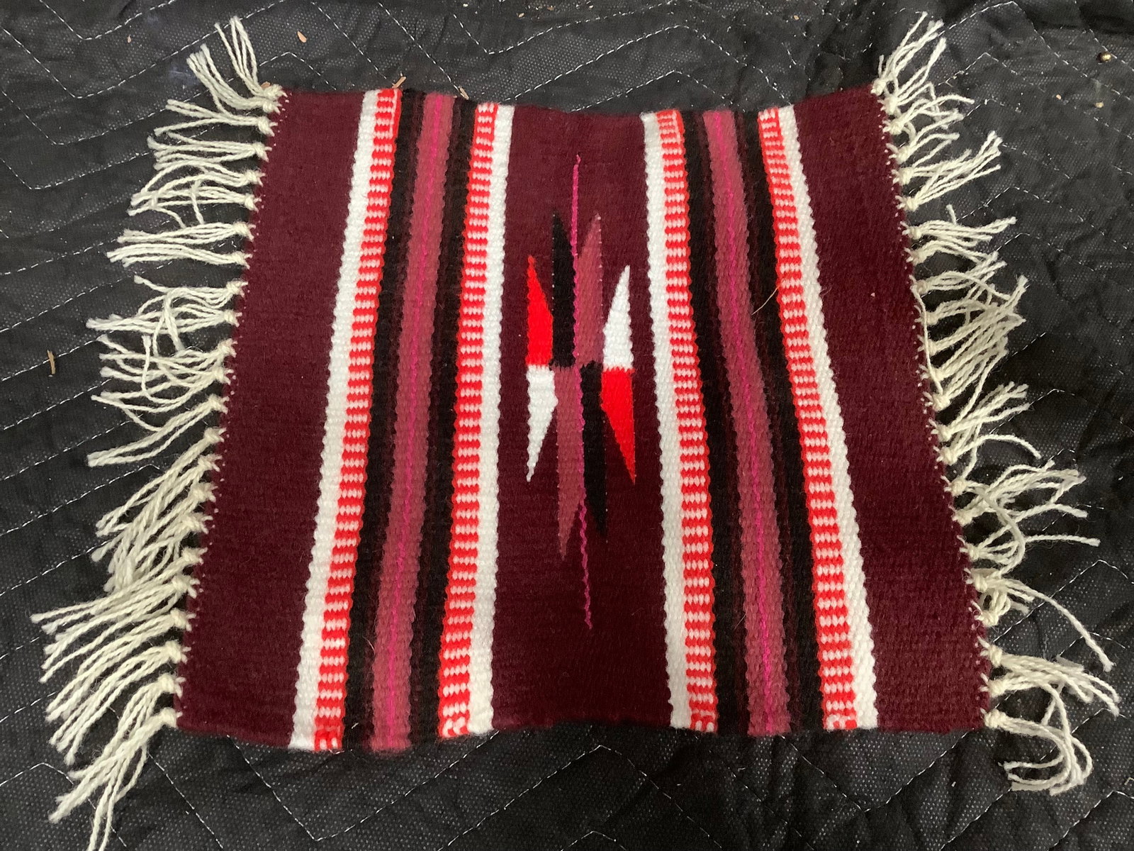 Hand Woven Chimayo Style Rug (10inx10in) (1 of 1)