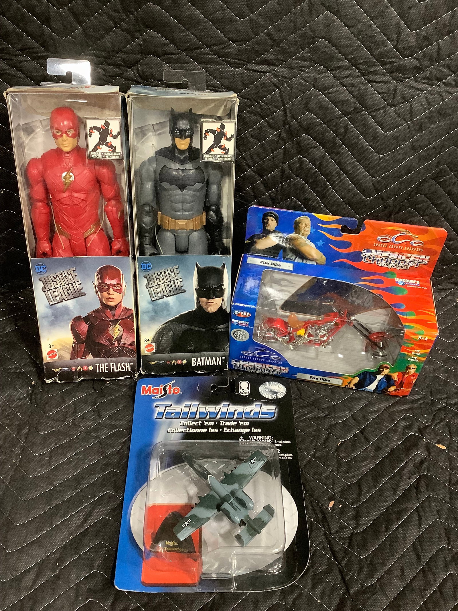 DC Justice League Collectible, American Chopper Fire Bike Diecast, and more *sealed* (1 of 1)