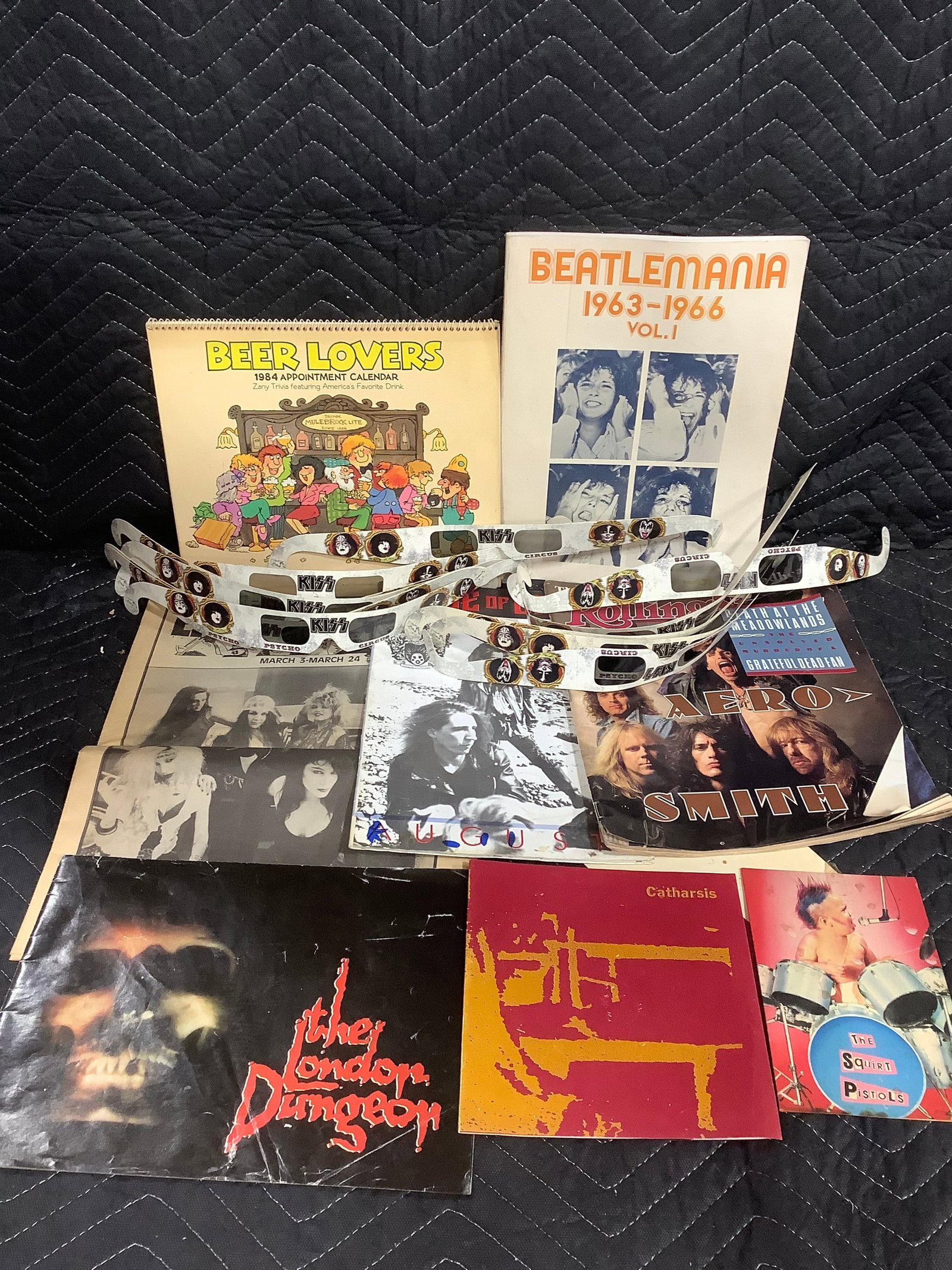 Vintage rock ephemera and KISS 3D glasses (1 of 1)