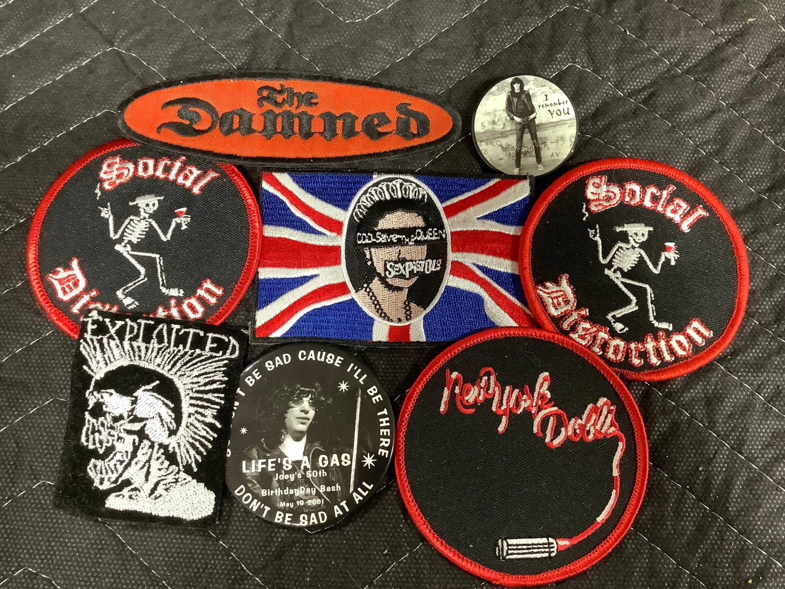 Various rock badges: Various rock badges