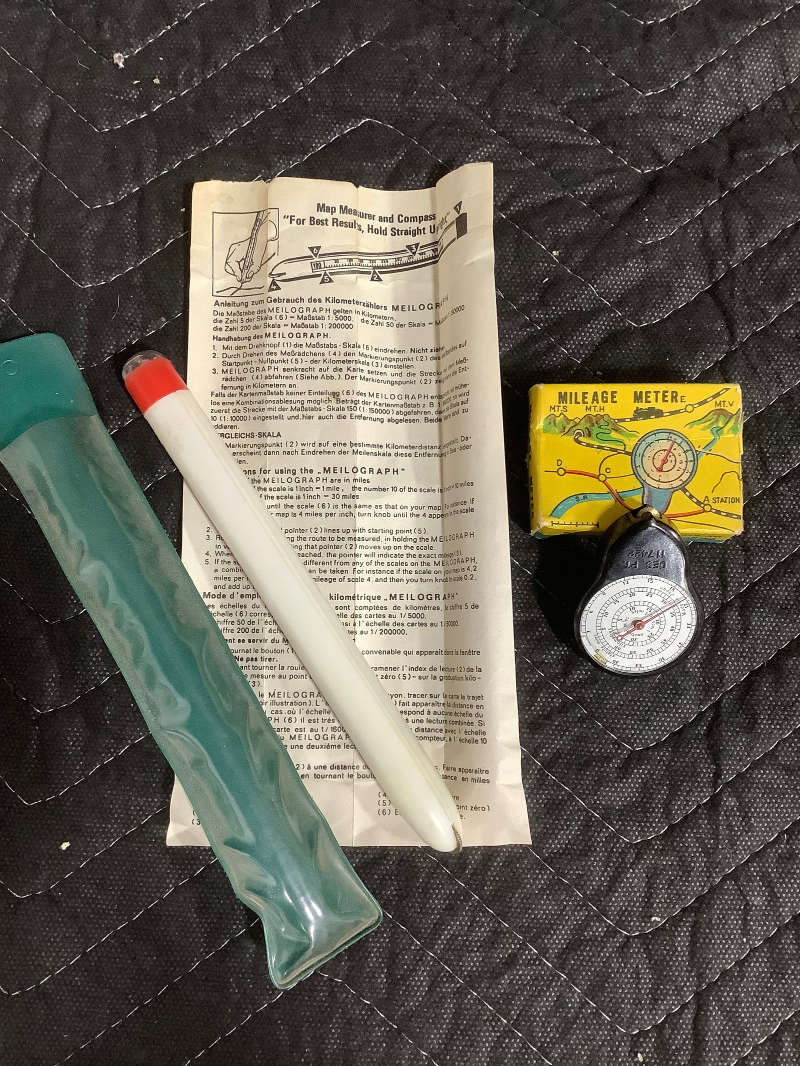 2 vintage map mileage meter devices (1 of 1)