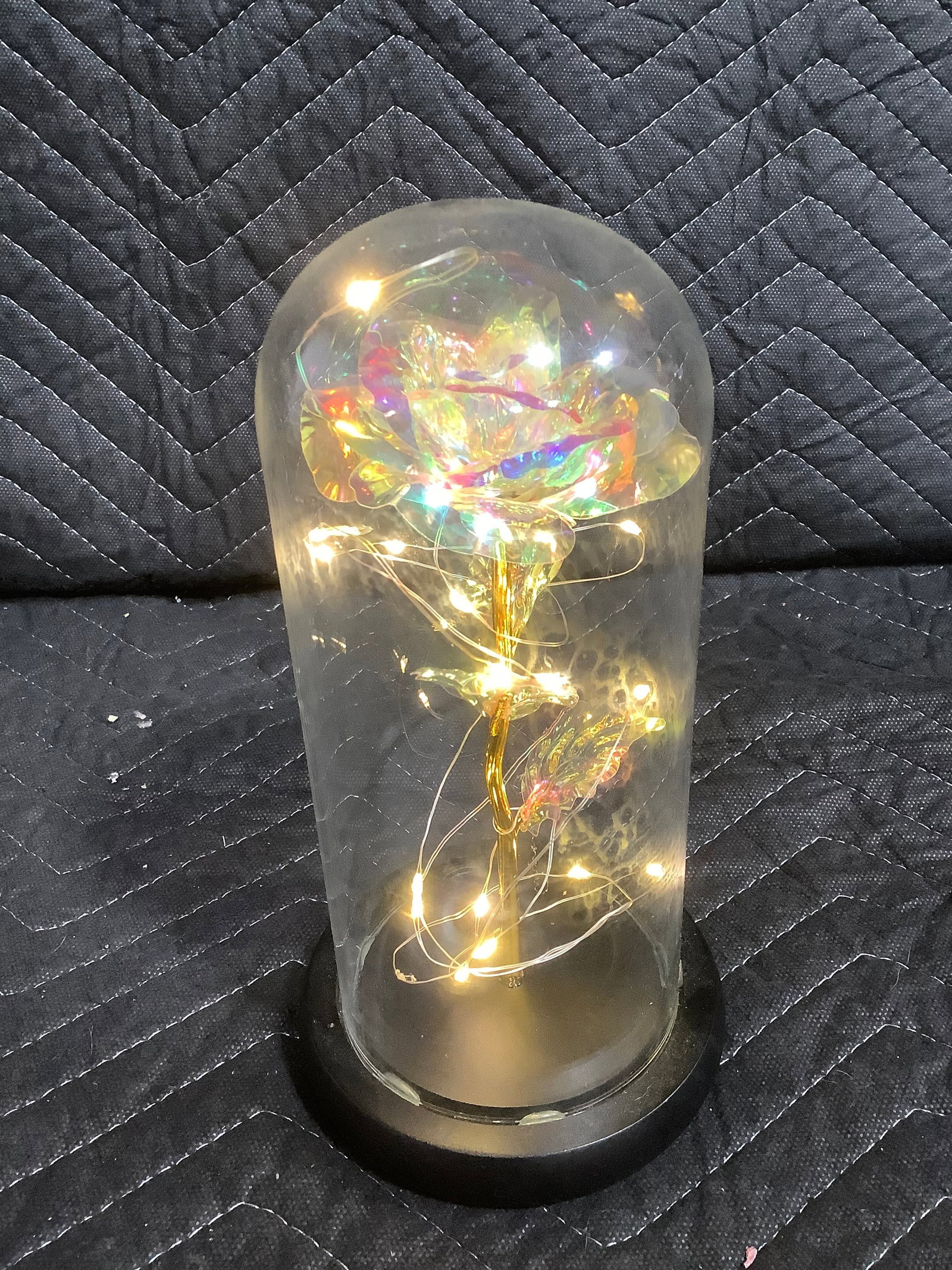 LED galaxy rose in dome(8.5in tall): LED galaxy rose in dome(8.5in tall)