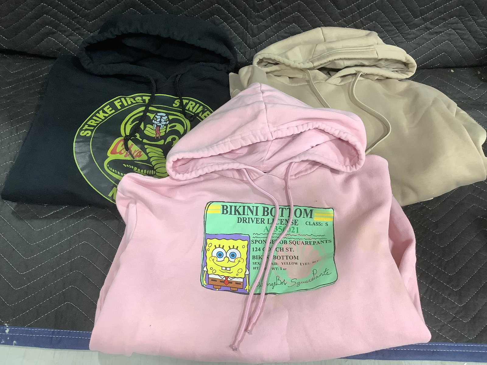 Hoodies-various sizes(Strike First Strike Hard, Spongebob, etc.) (1 of 1)