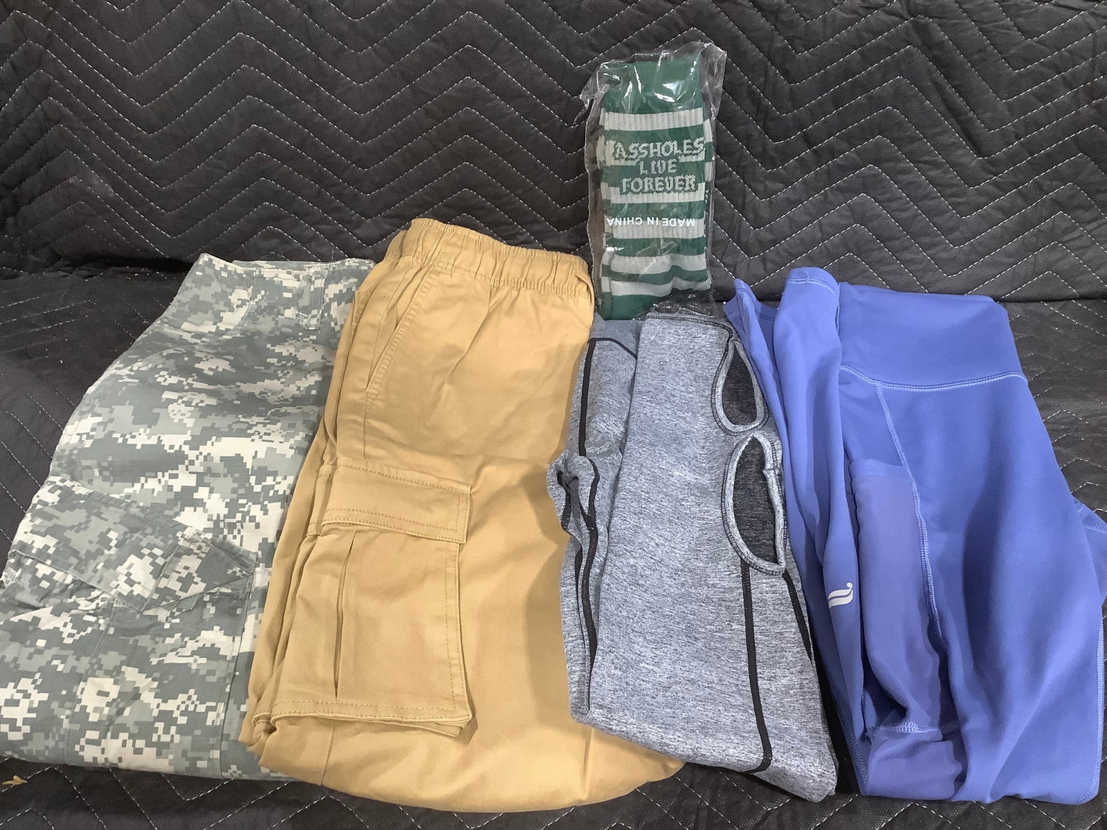 Assholes Live Forever socks*new in package*, military pants(XS), fabletics leggings, and more (1 of 1)