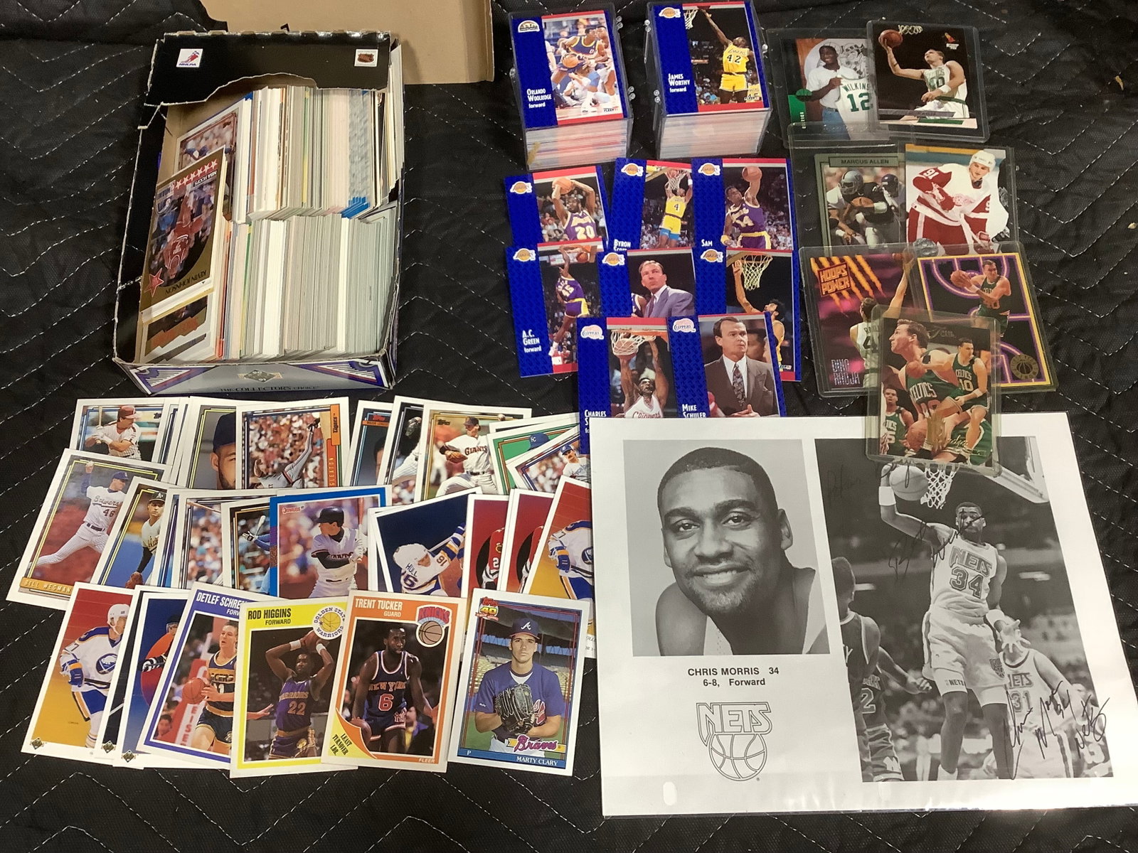 Chris Morris basketball print and various collectible sports cards (1 of 1)